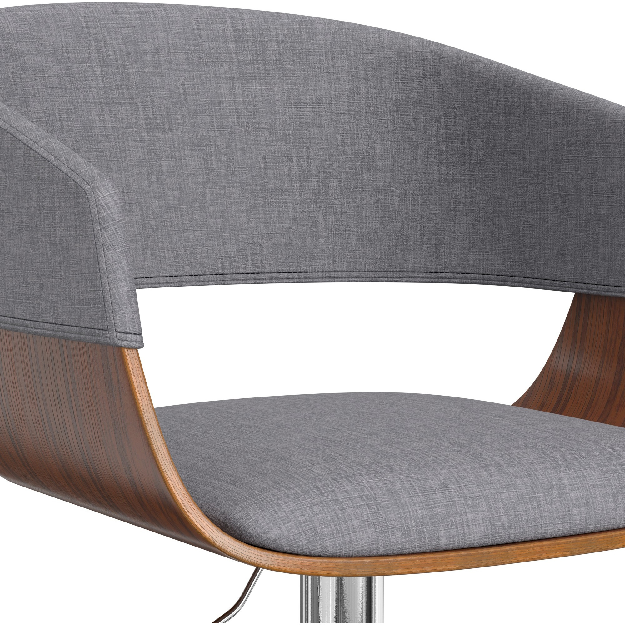 Lowell Adjustable Swivel Bar Stool in Light Grey Linen Look Fabric
