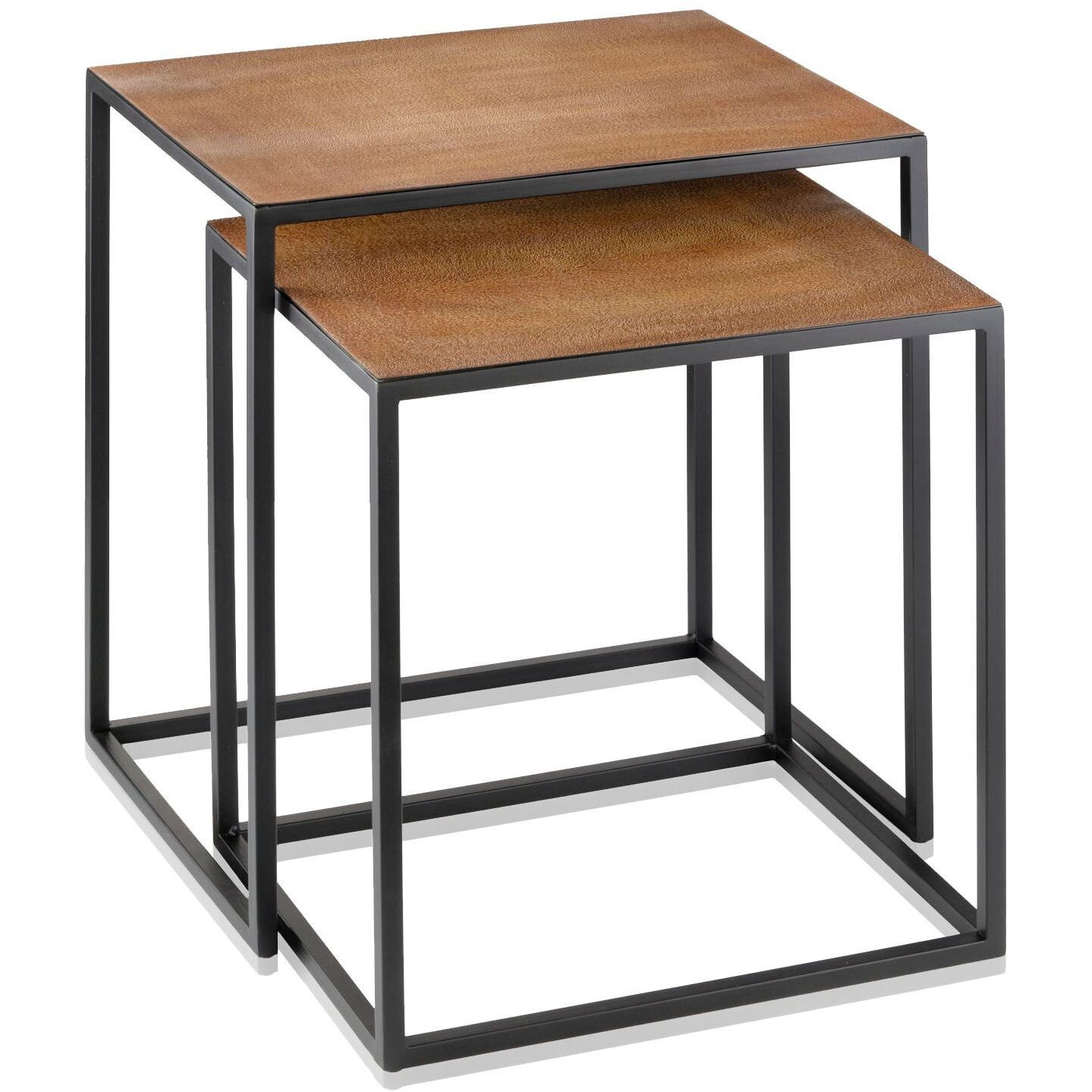 Leon Faux Lion Skin End Tables - Set of 2