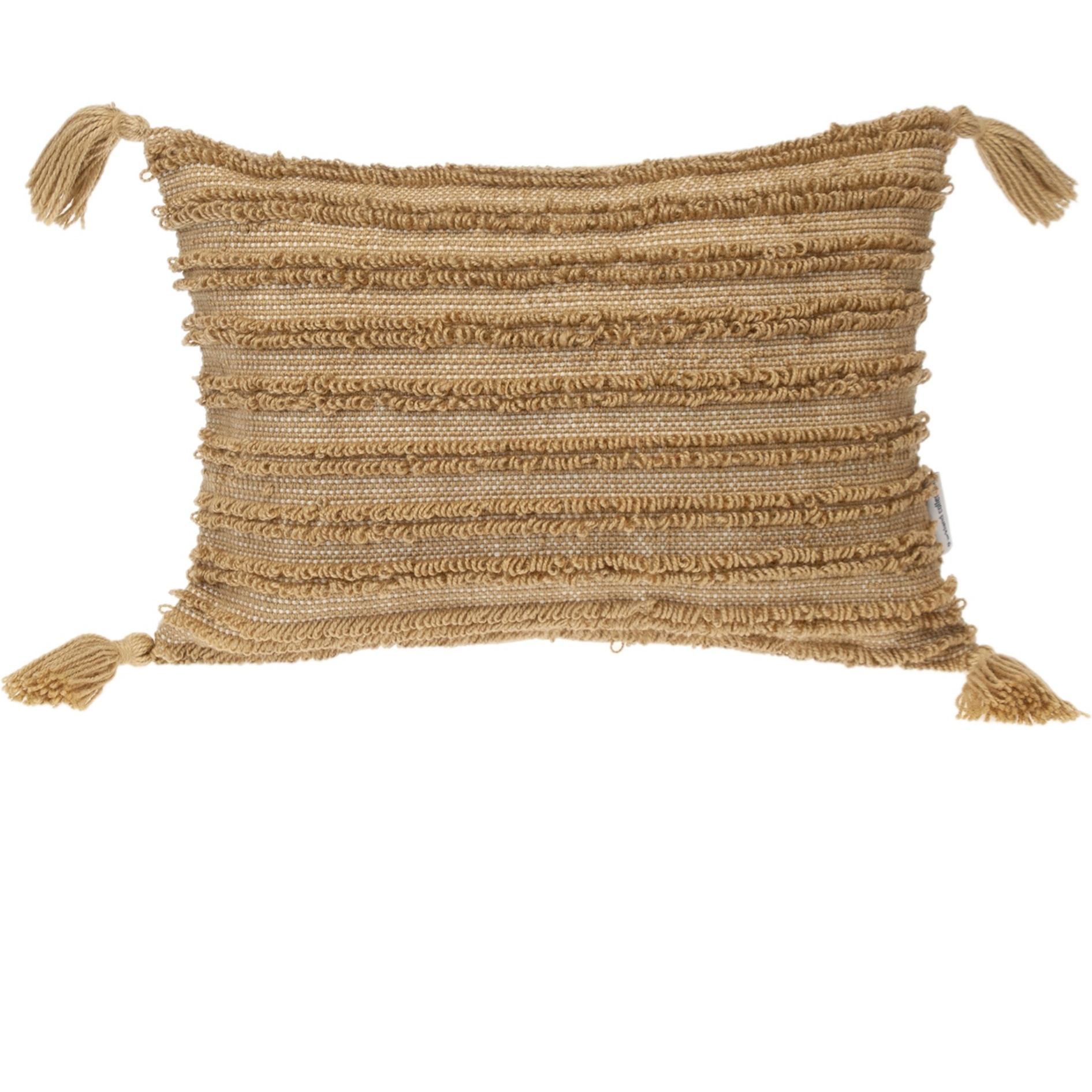 Parkland Collection Transitional Multiple Lines Beige 14" x 20" Pillow