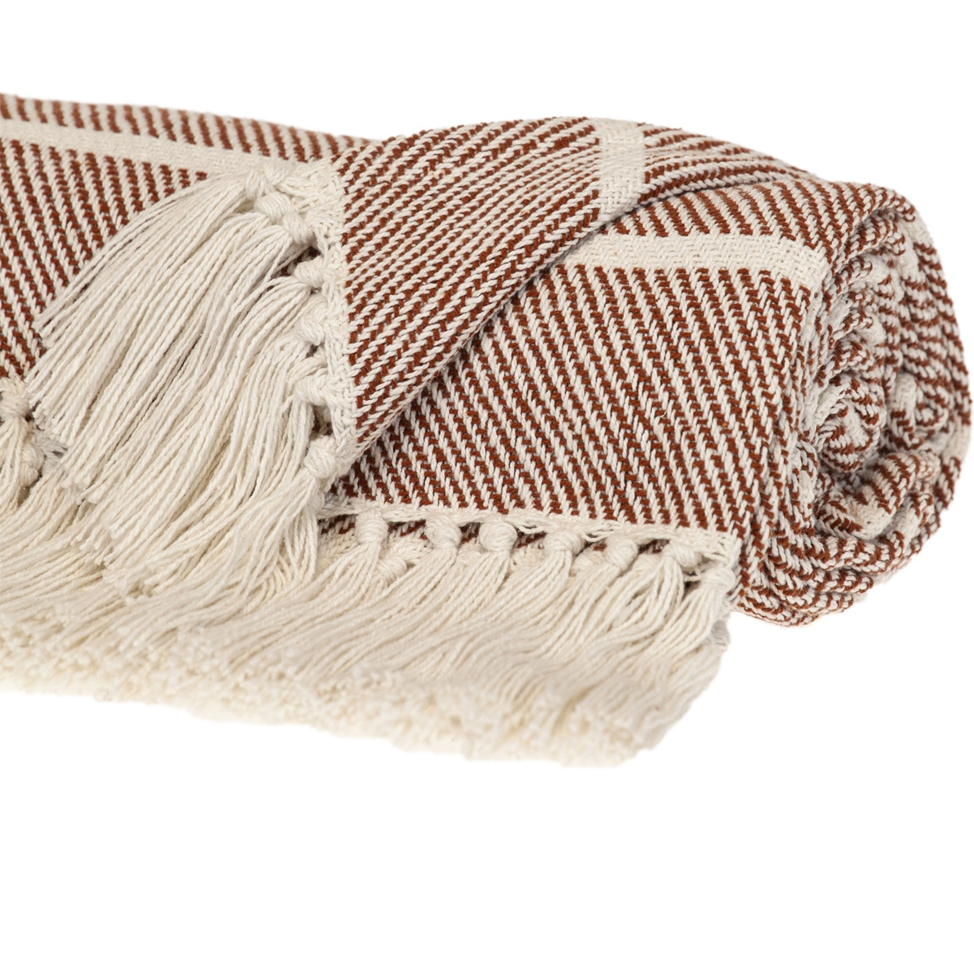 Parkland Collection Transitional Stripe Rust Rectangle 50" x 60" Throw