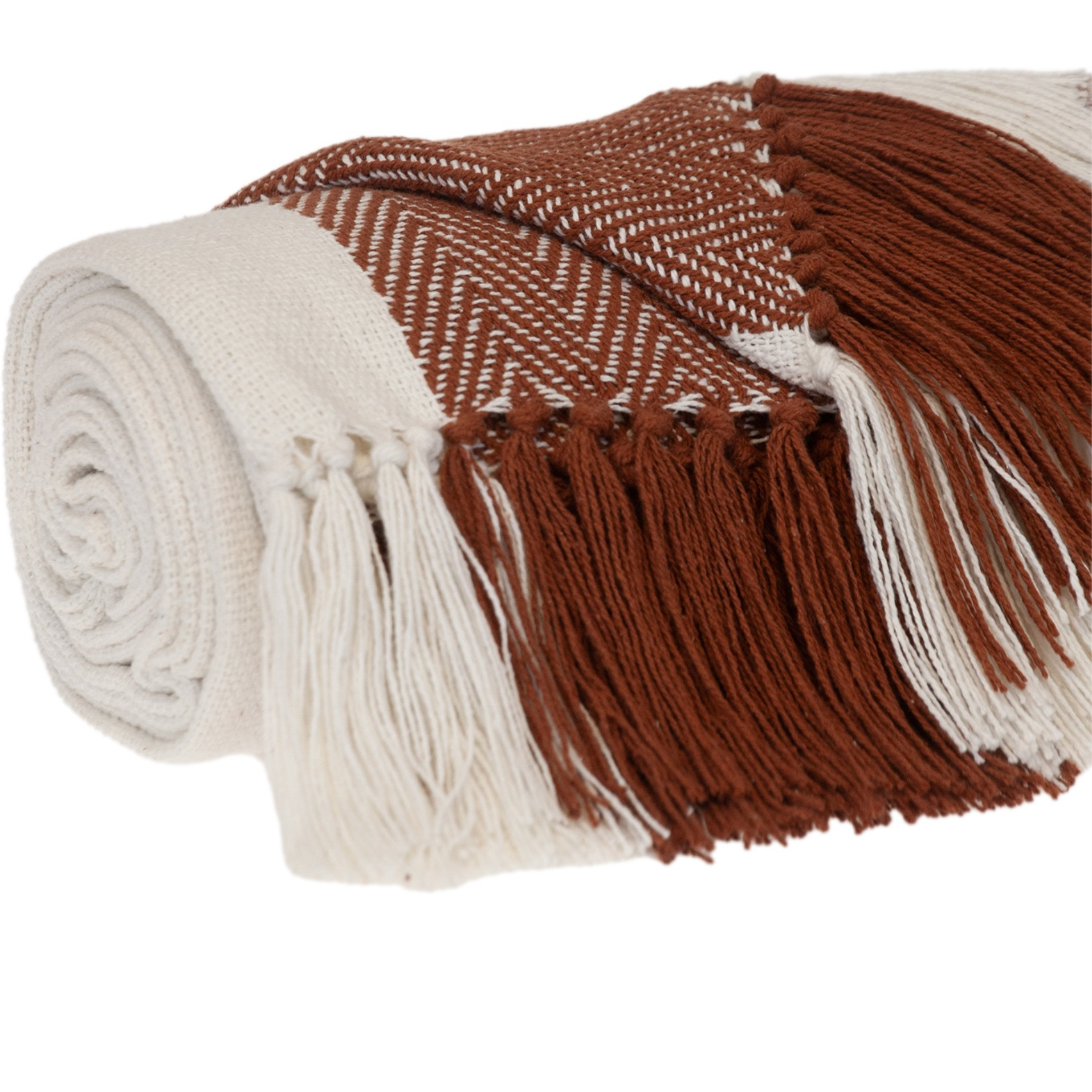 Parkland Collection Transitional Stripe Rust Rectangle 60" x 50" Throw