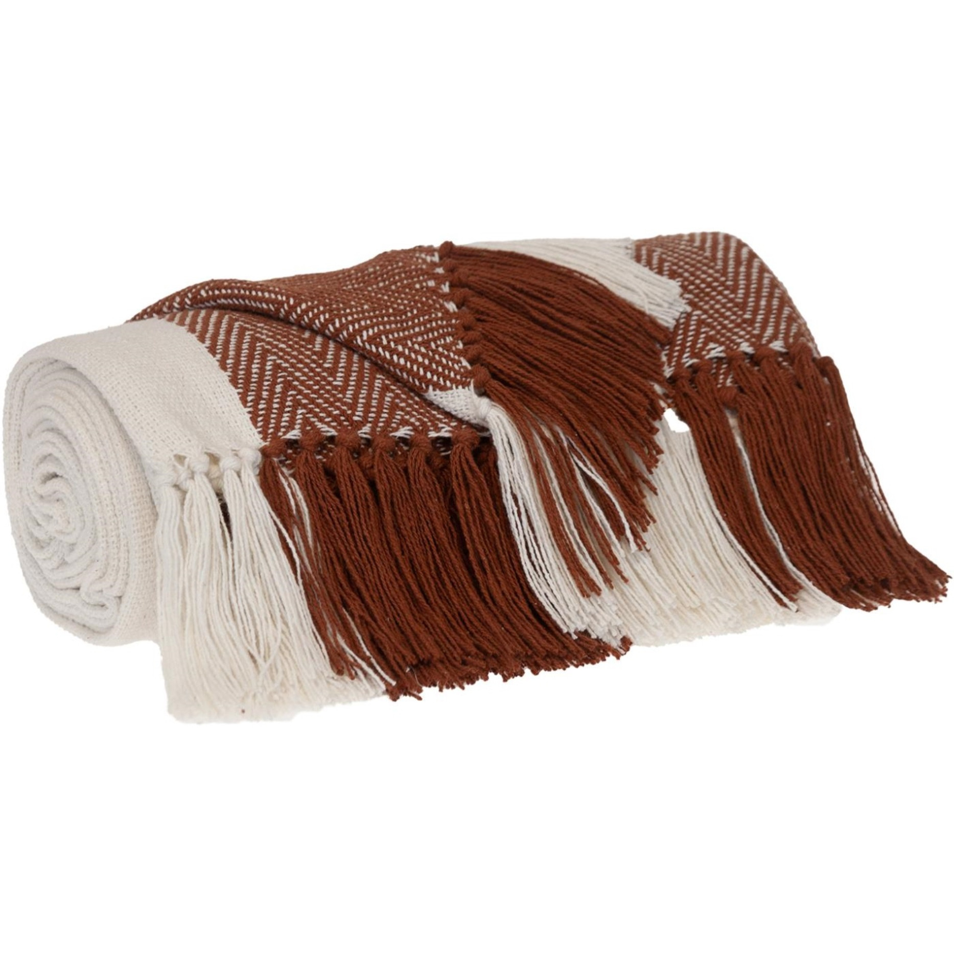Parkland Collection Transitional Stripe Rust Rectangle 60" x 50" Throw