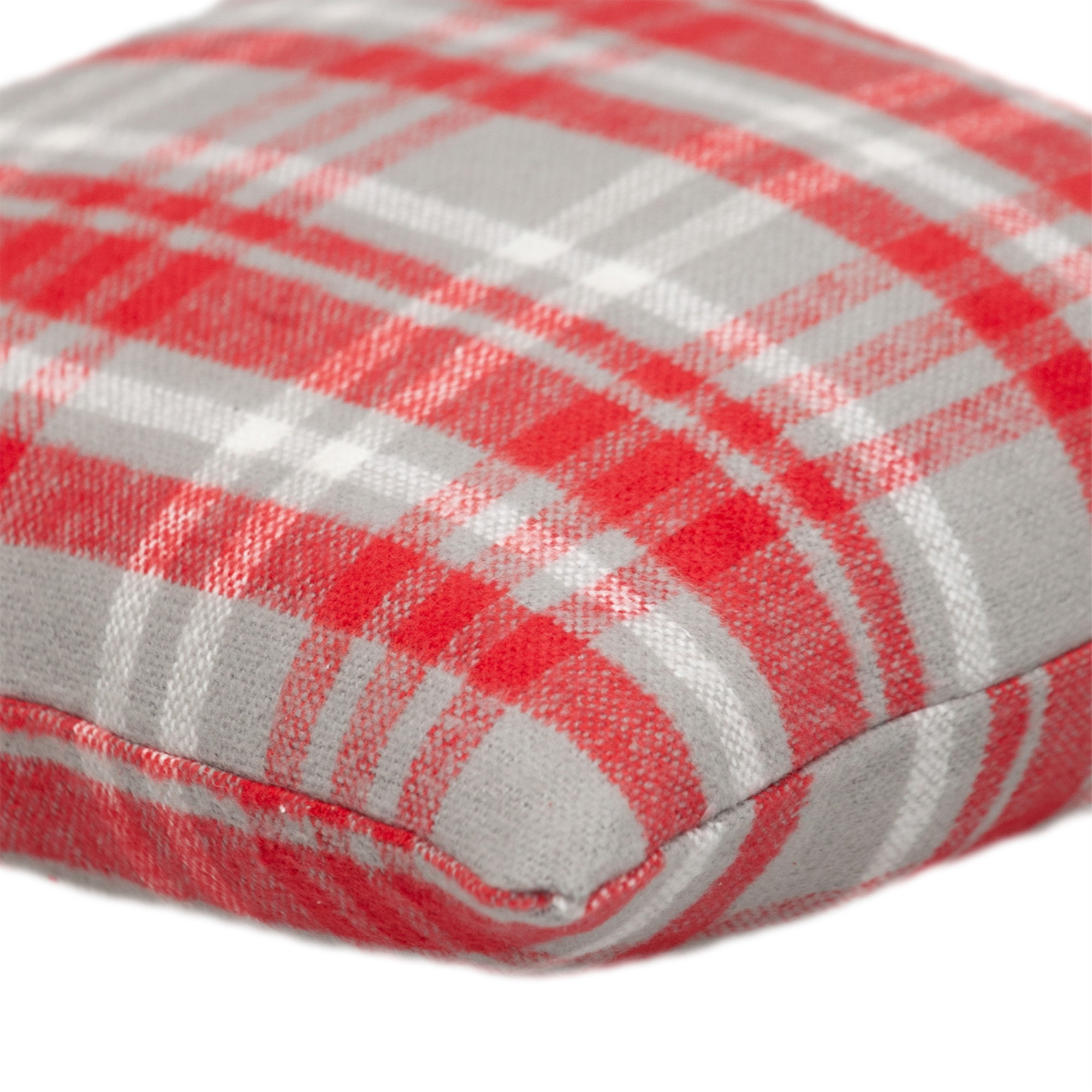 Parkland Collection Transitional Plaid White Square 16" x 16" Pillow