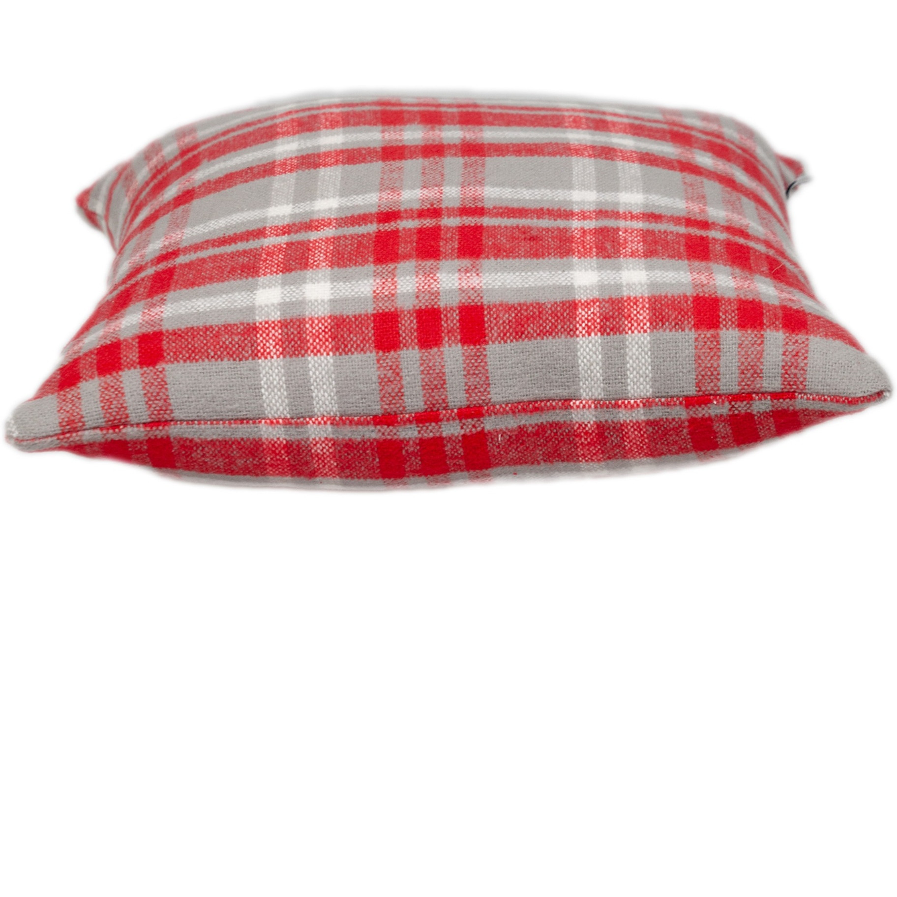 Parkland Collection Transitional Plaid White Square 16" x 16" Pillow