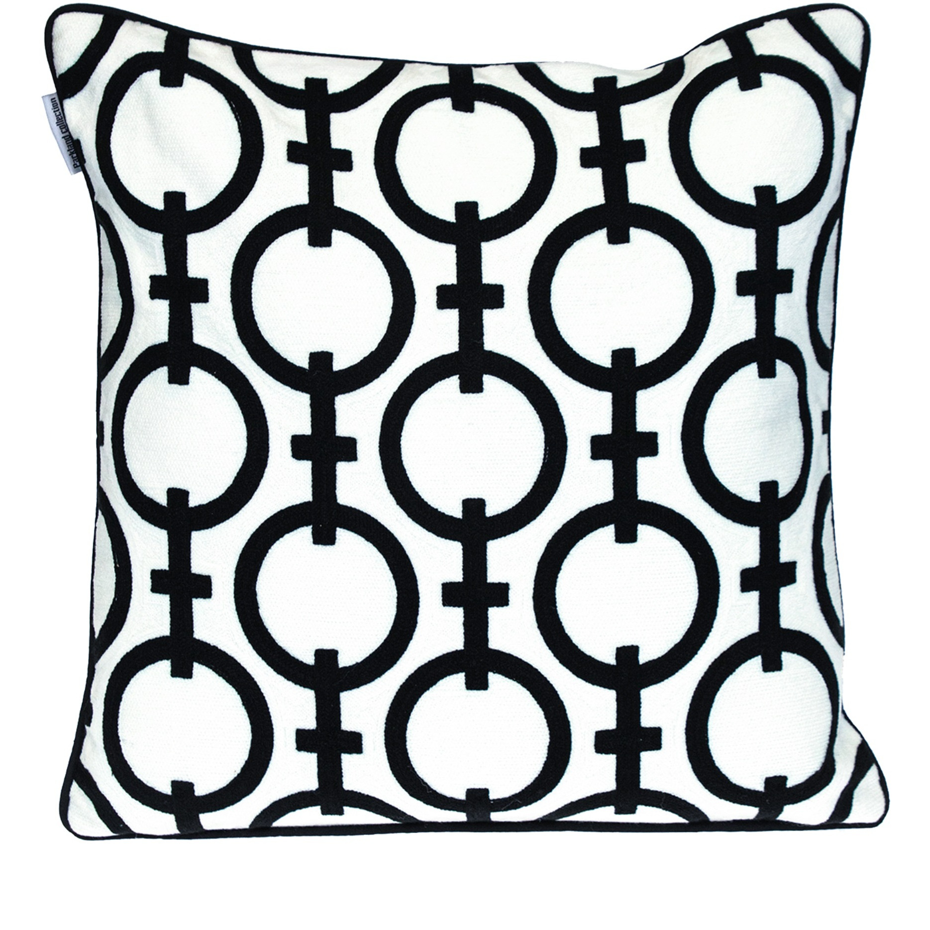 Parkland Collection Transitional Geometric Black 20" x 20" Pillow