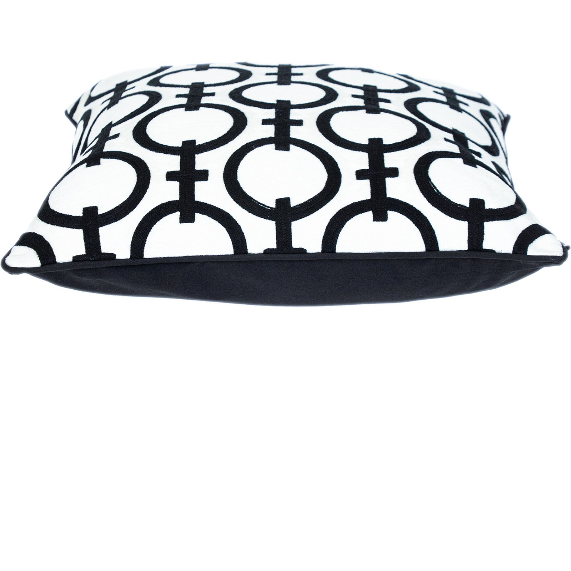 Parkland Collection Transitional Geometric Black 20" x 20" Pillow