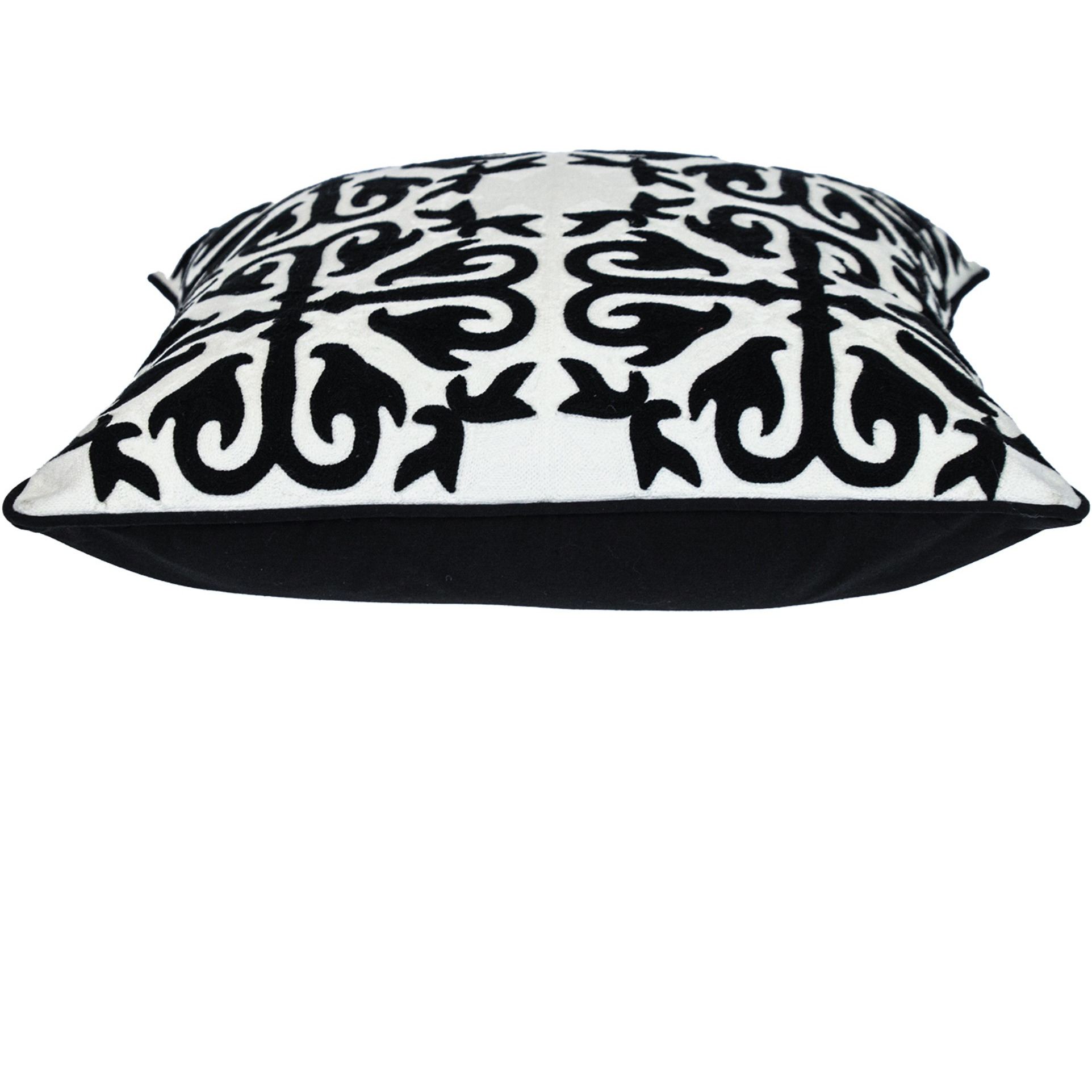 Parkland Collection Transitional Geometric Black 20" x 20" Pillow