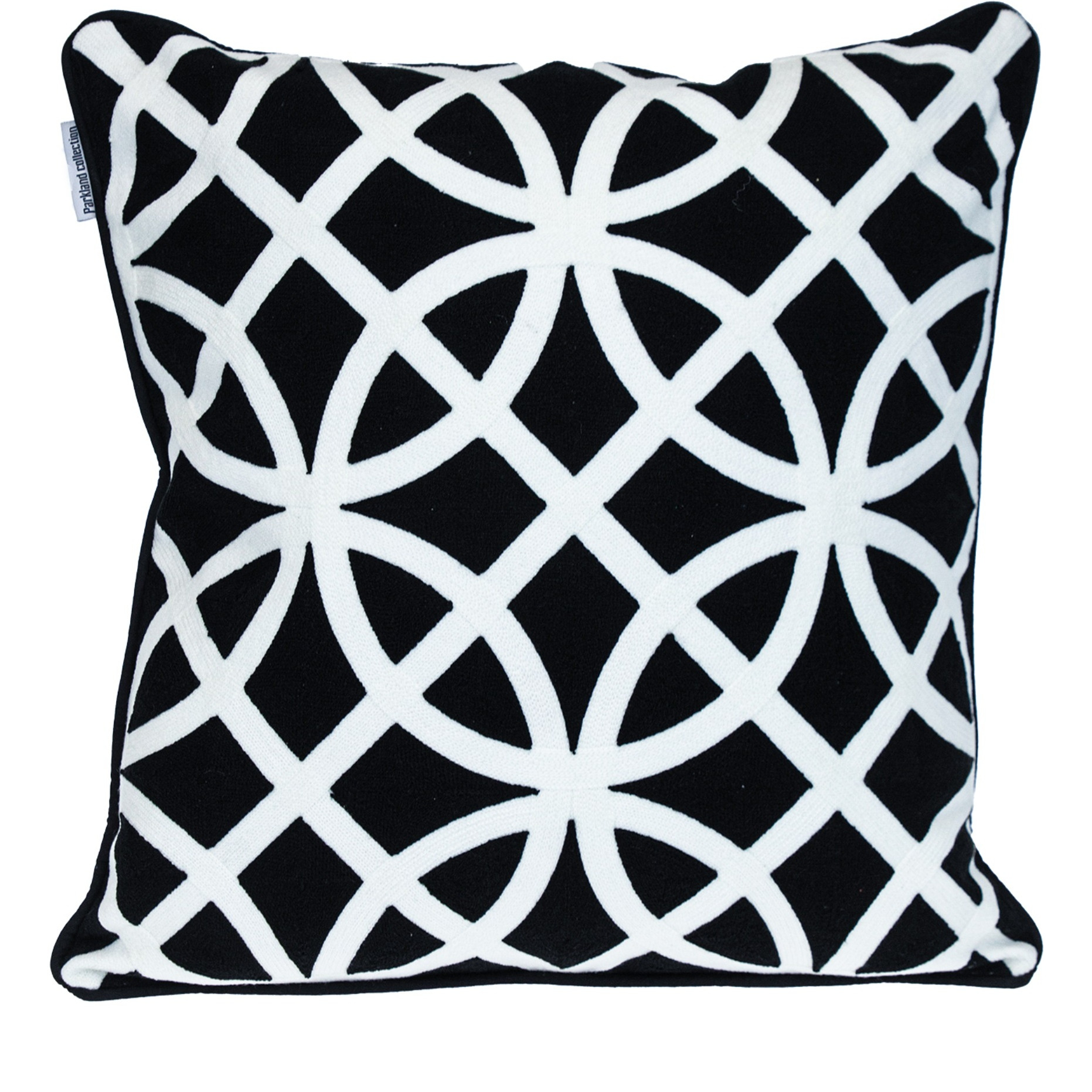 Parkland Collection Transitional Geometric Black 20" x 20" Pillow