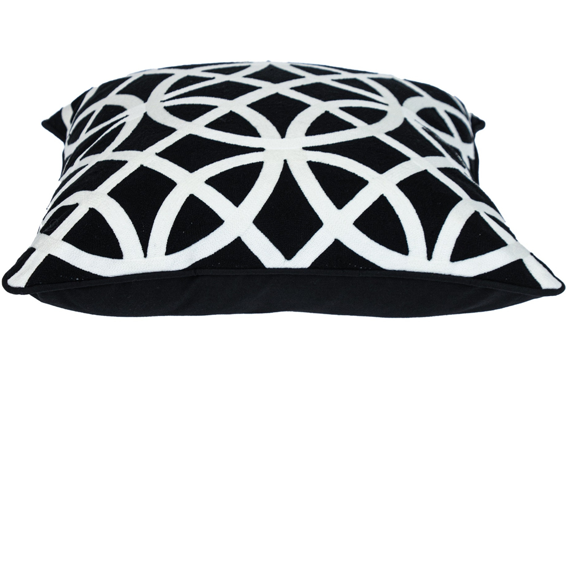 Parkland Collection Transitional Geometric Black 20" x 20" Pillow
