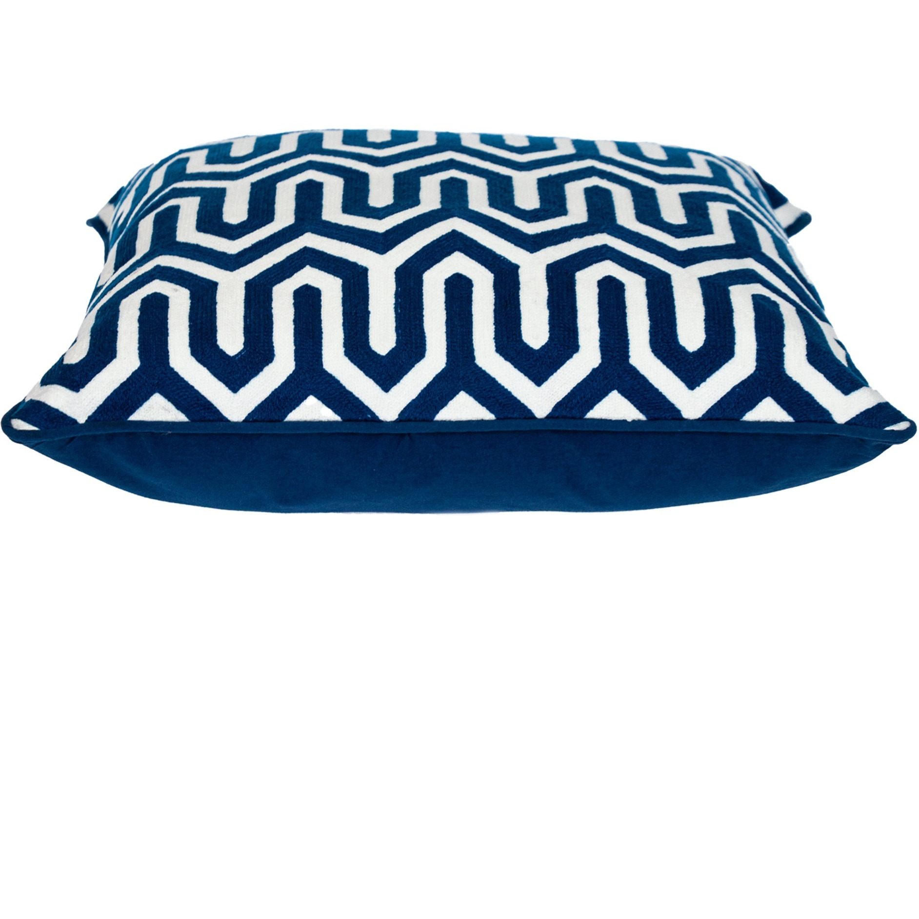 Parkland Collection Transitional Geometric Blue Square 20" x 20" Pillow