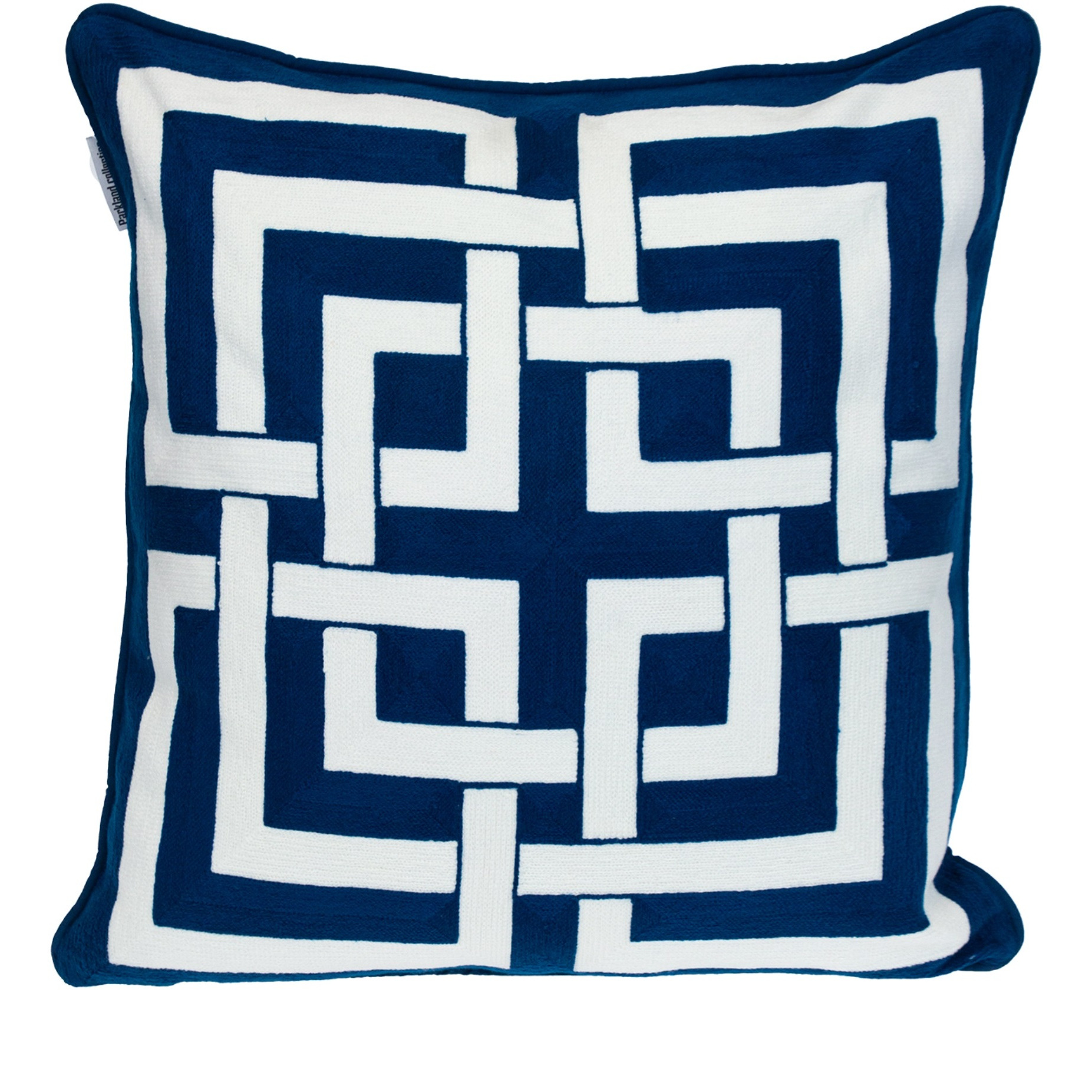 Parkland Collection Transitional Interlocking Blue 20" x 20" Pillow
