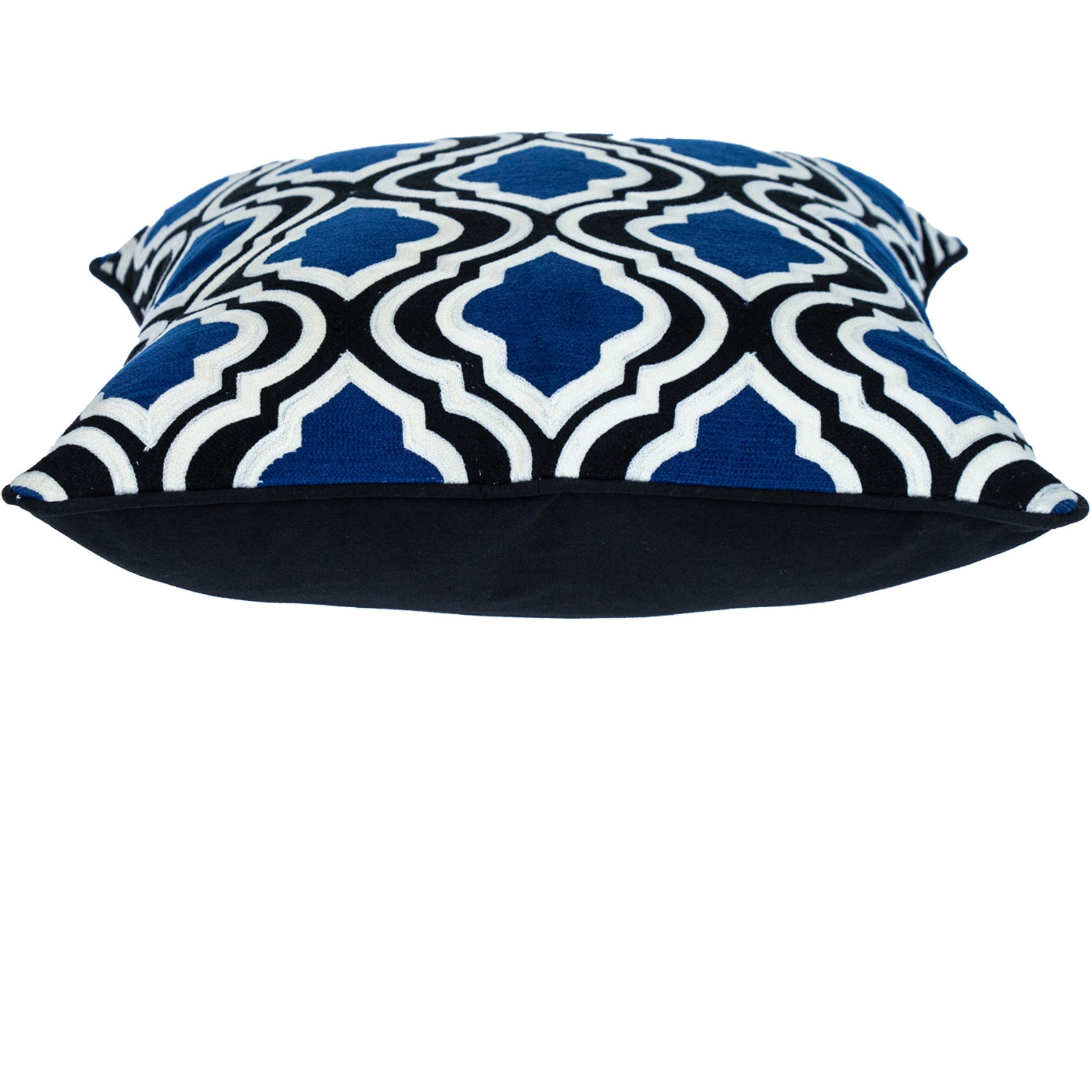 Parkland Collection Geometric Blue And White Square 20" x 20" Pillow