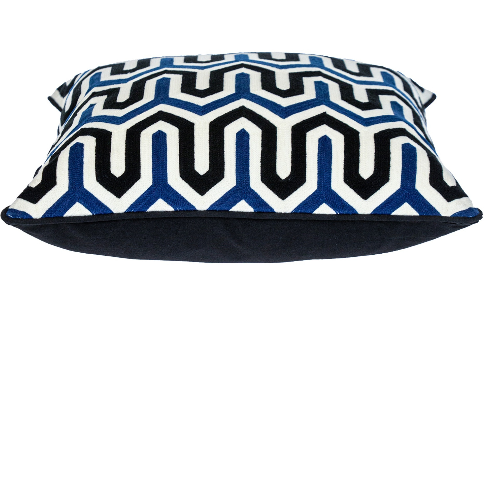 Parkland Collection Geometric Blue And White Square 20" x 20" Pillow