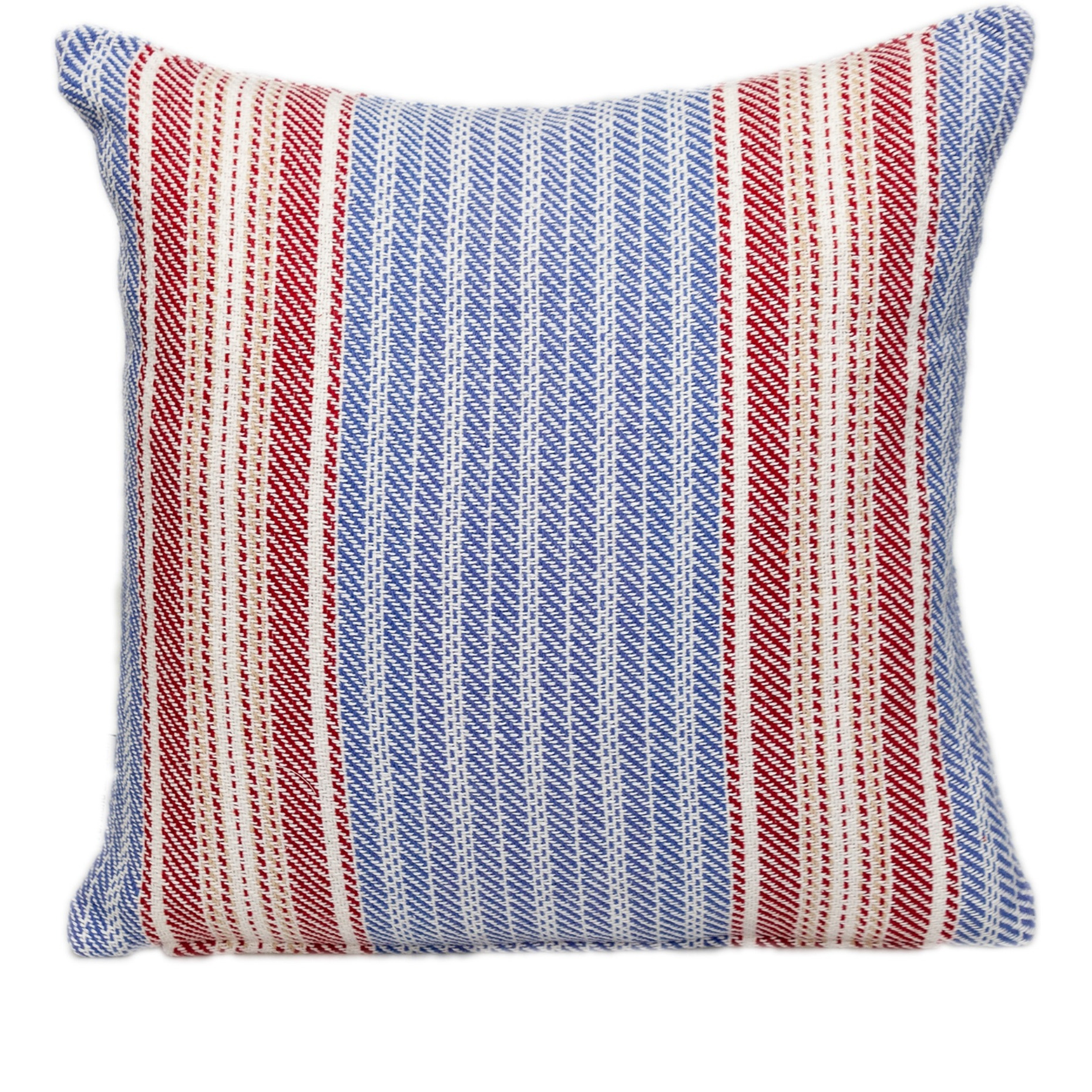 Parkland Collection Transitional Striped Blue Square 16" x 16" Pillow