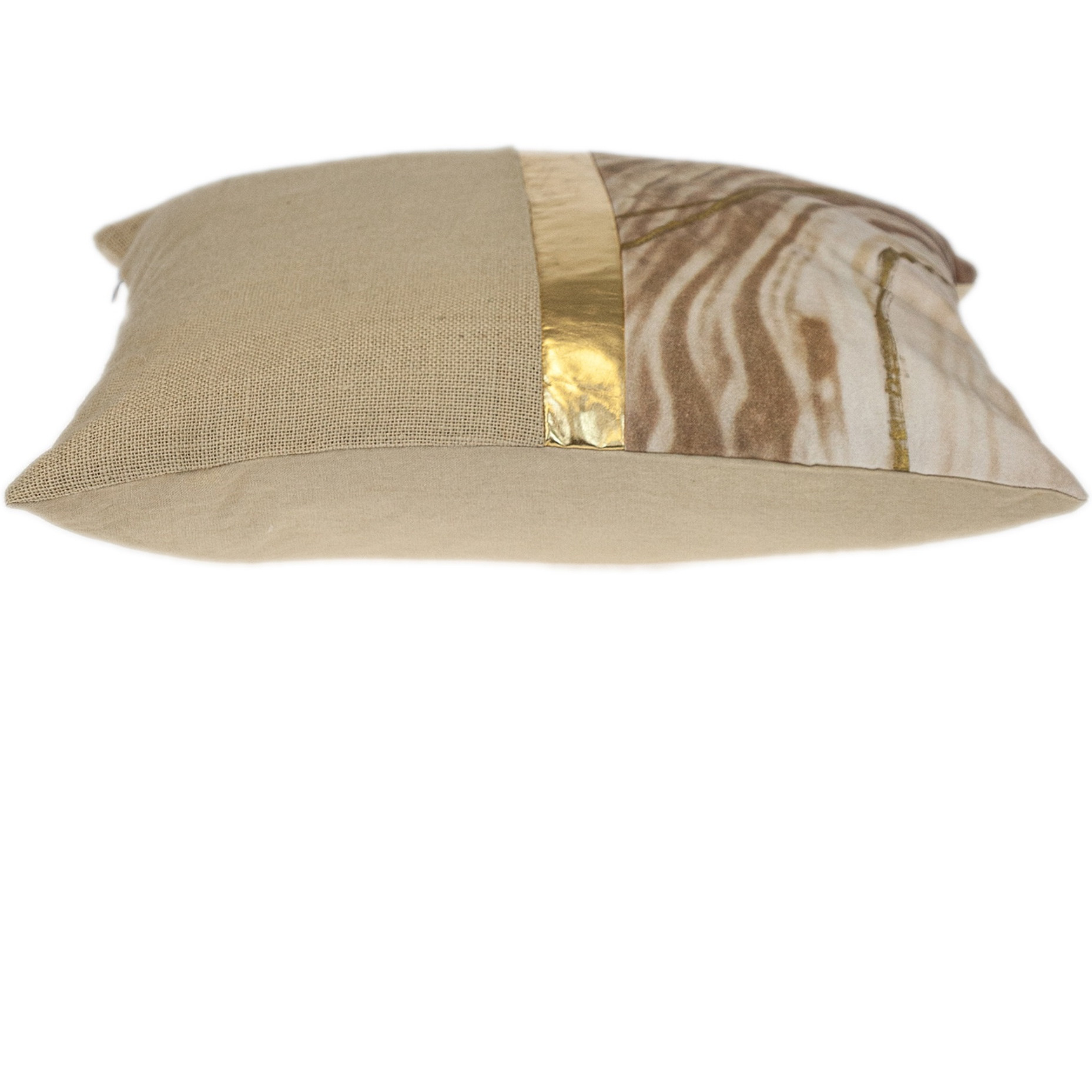 Parkland Collection Transitional Stripes Beige Square 20" x 20" Pillow