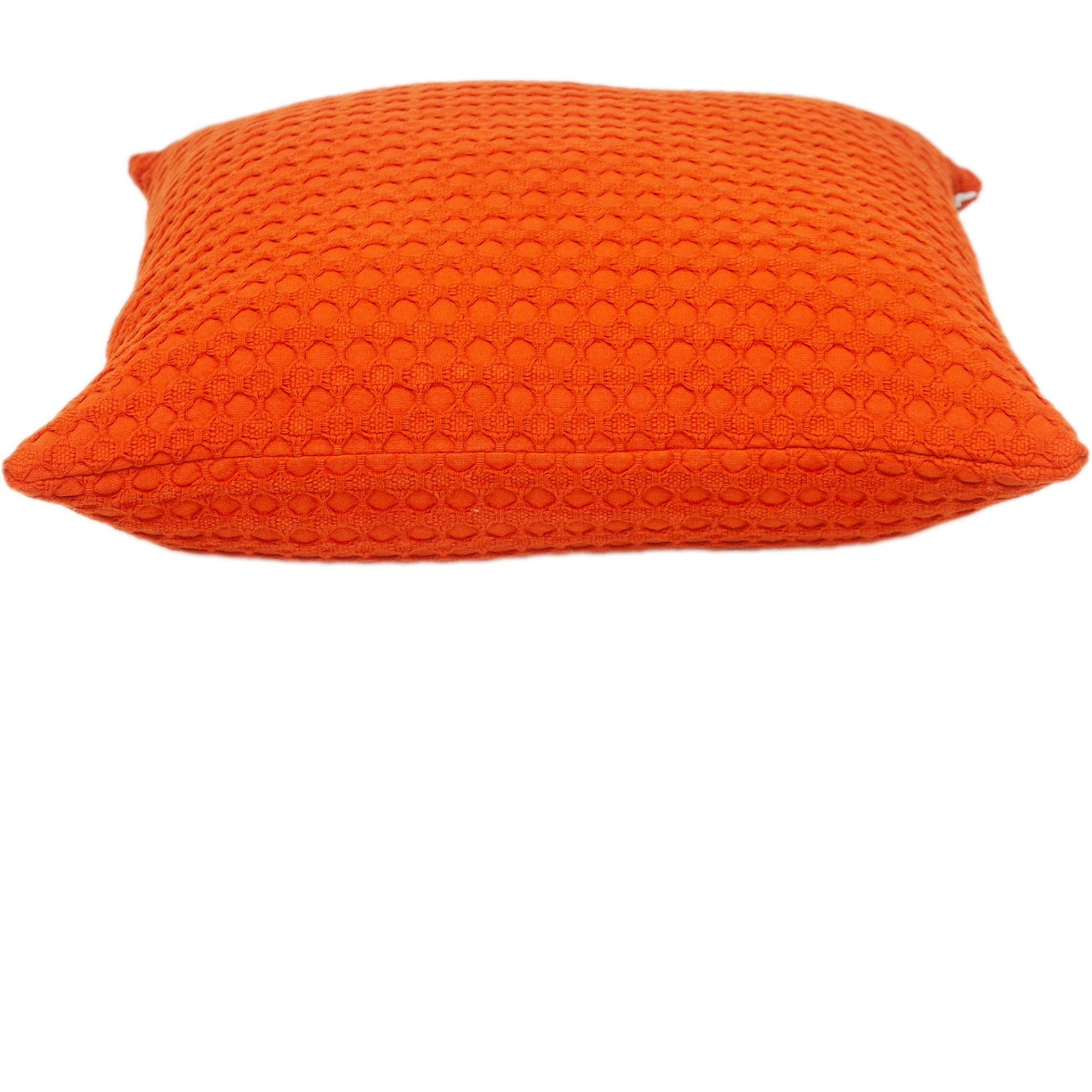 Parkland Collection Transitional Solid Orange Square 20" x 20" Pillow