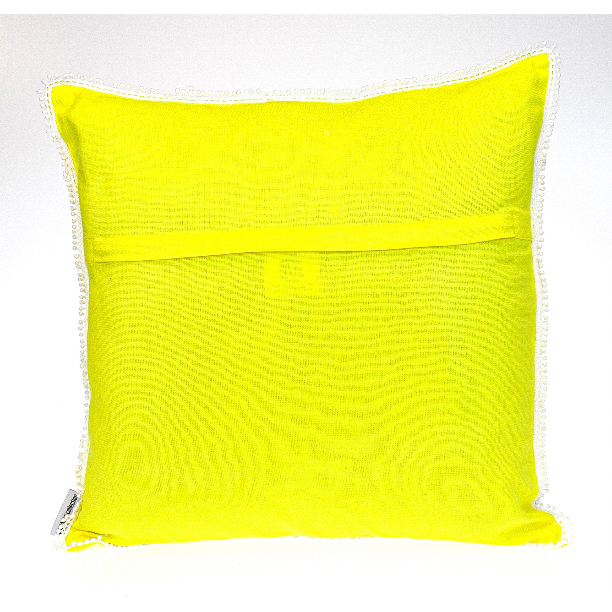 Parkland Collection Transitional Solid Yellow Square 20" x 20" Pillow
