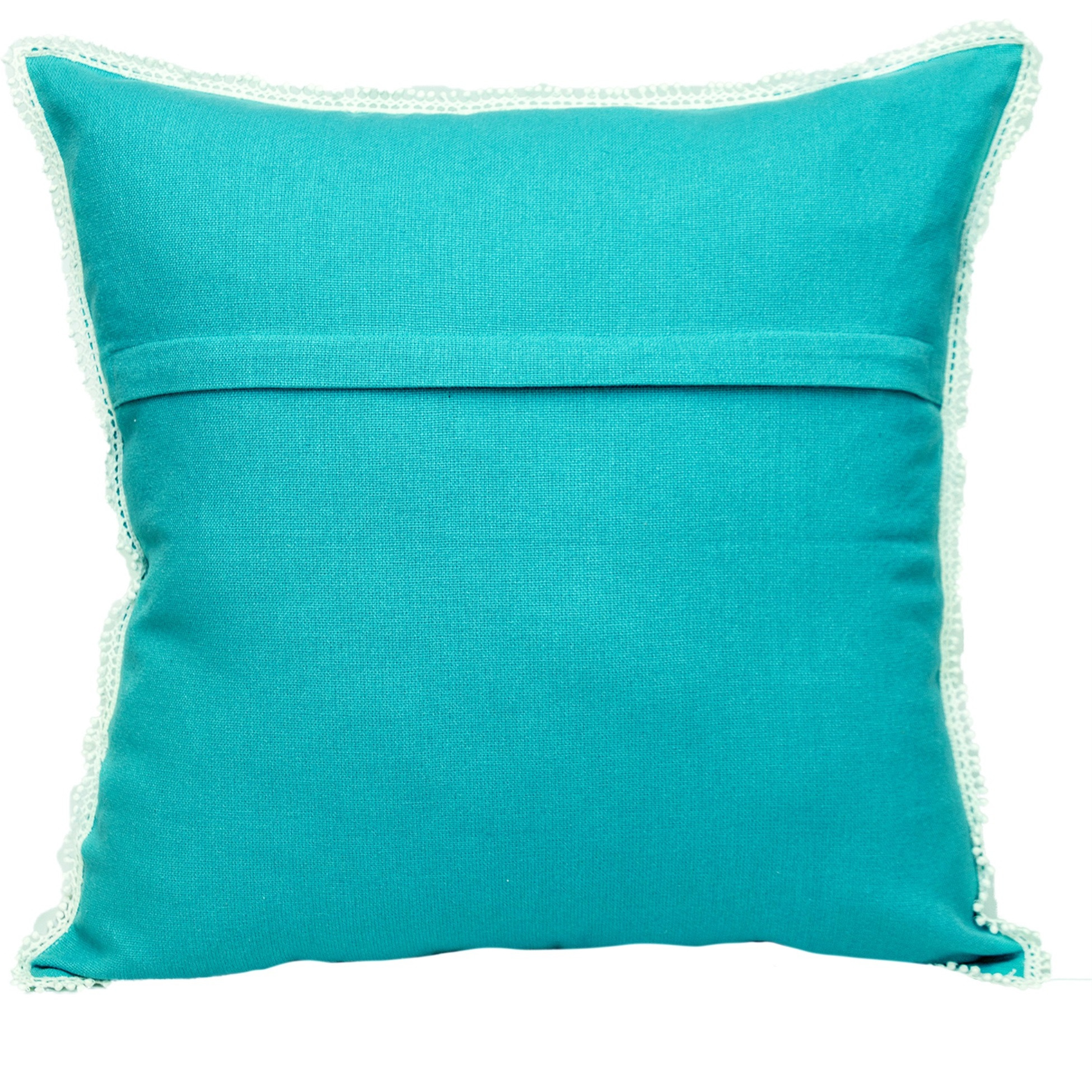 Parkland Collection Transitional Solid Blue Square 20" x 20" Pillow