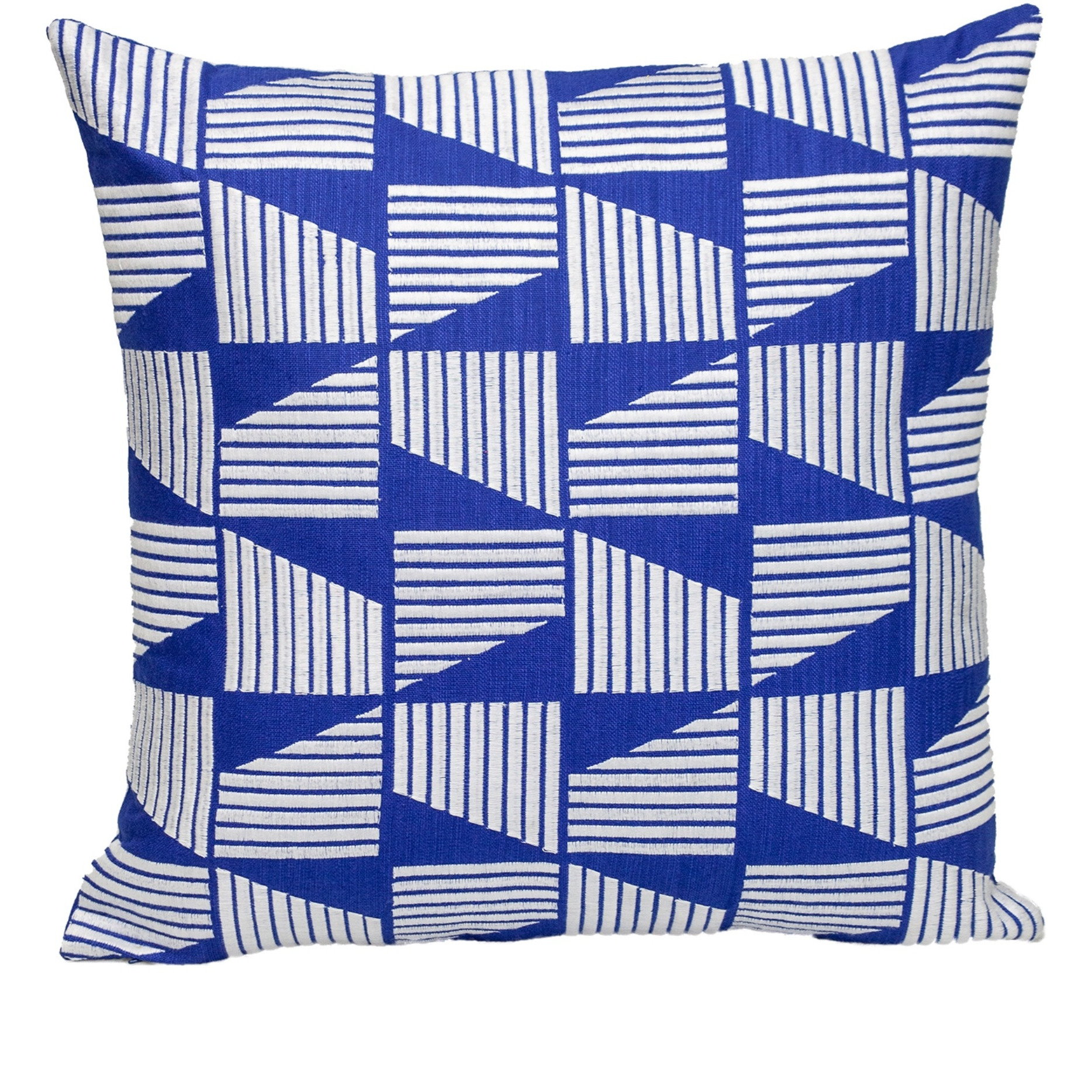 Parkland Collection Geometric Geometric Blue Square 18" x 18" Pillow