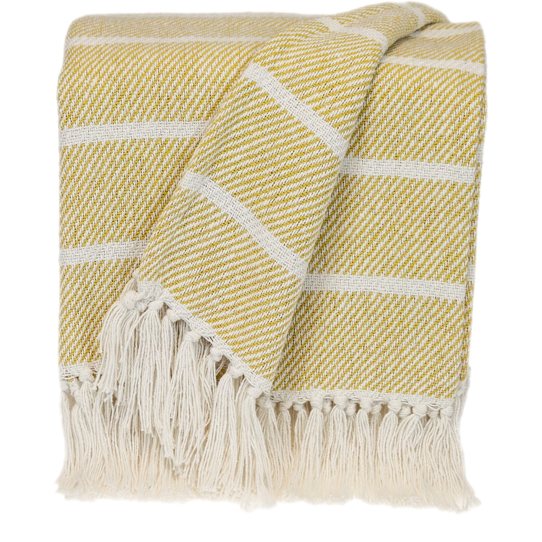 Parkland Collection Transitional Stripe Yellow Rectangle 50" x 60" Throw