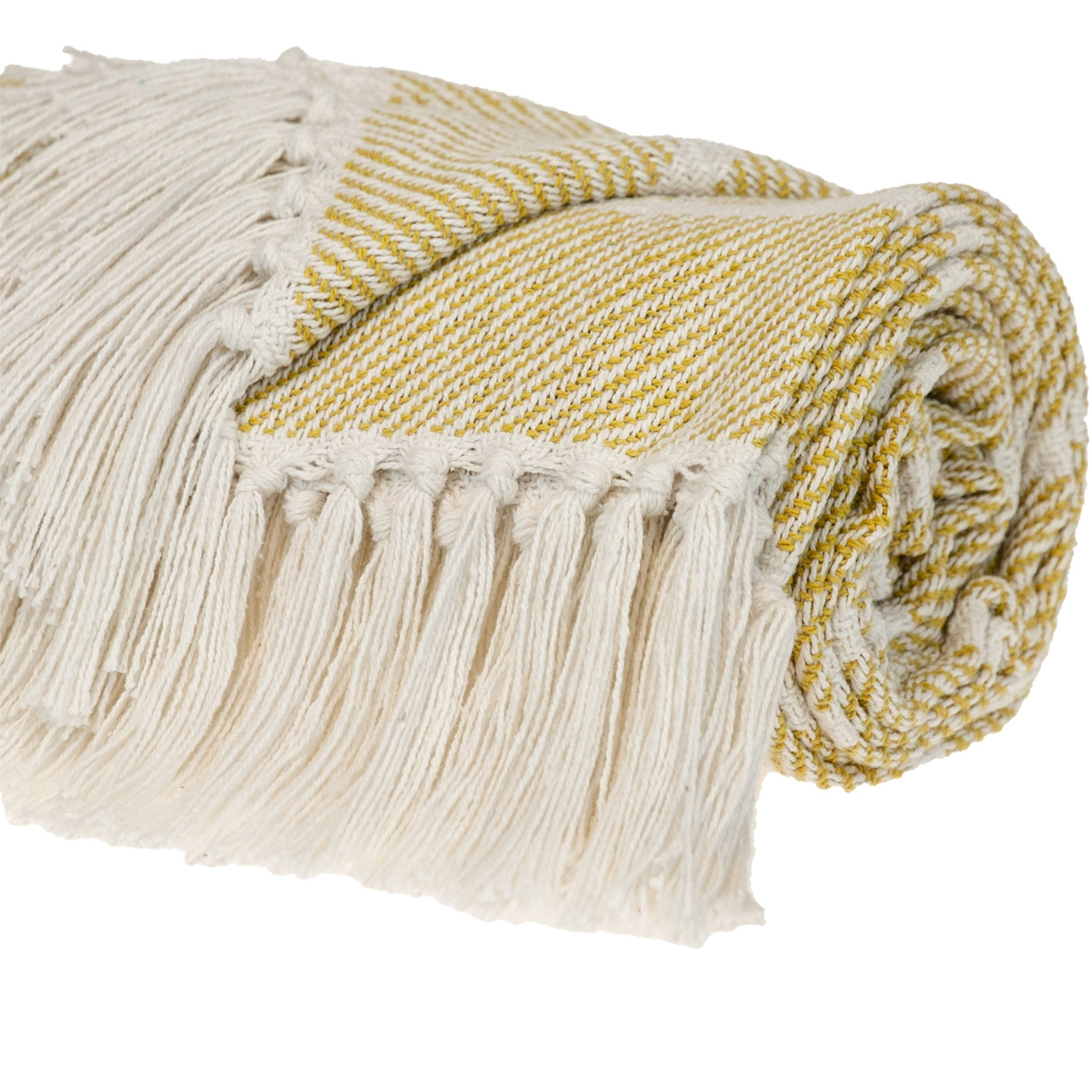 Parkland Collection Transitional Stripe Yellow Rectangle 50" x 60" Throw