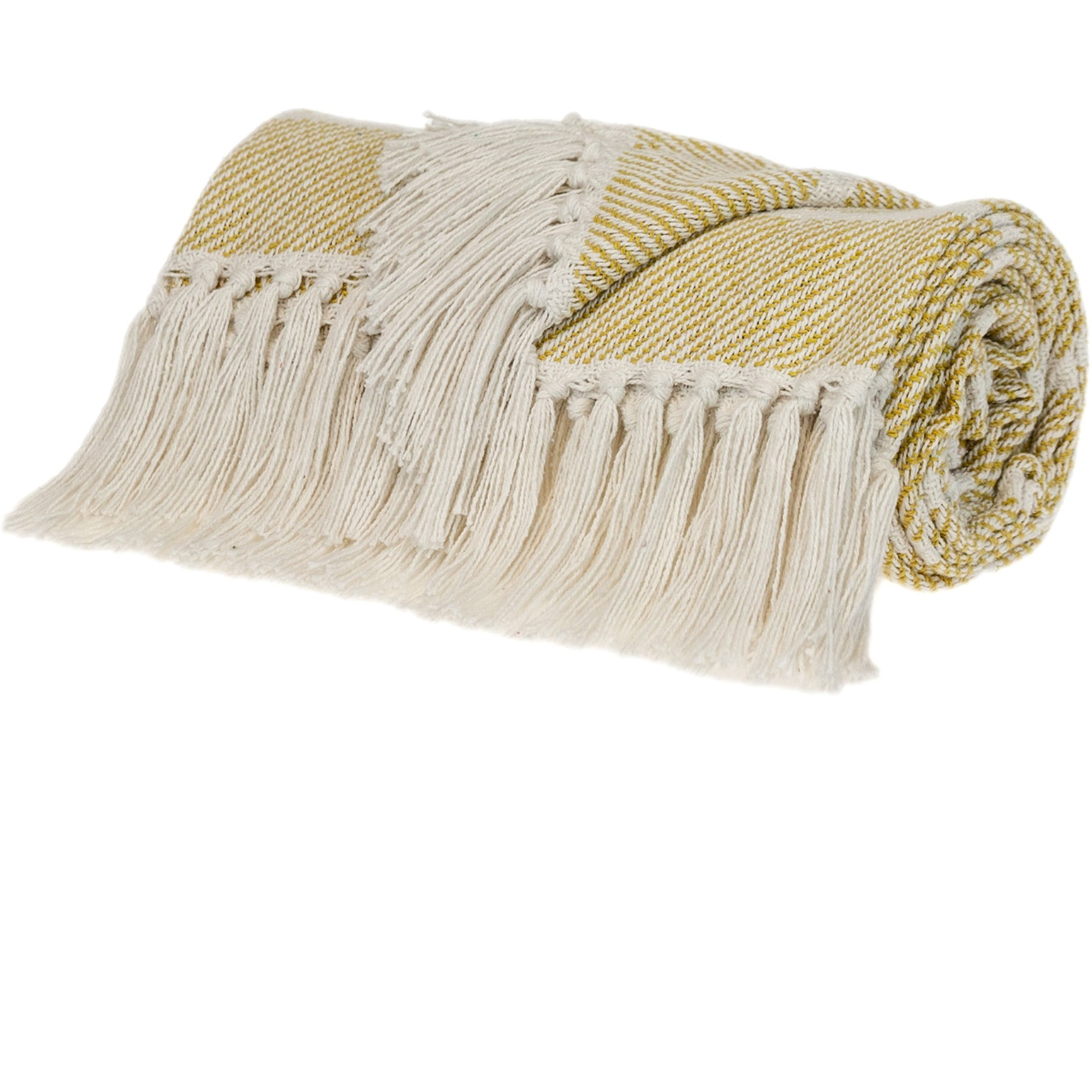 Parkland Collection Transitional Stripe Yellow Rectangle 50" x 60" Throw