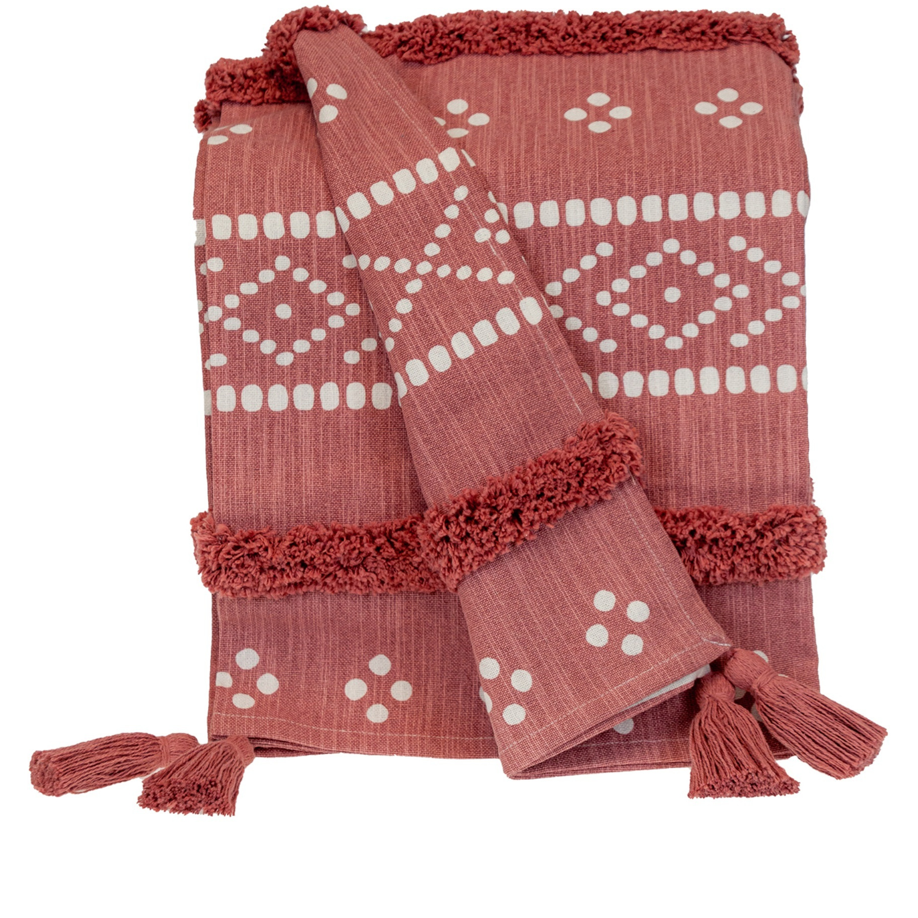Parkland Collection Transitional Stripes and Dots Pink 50" x 60" Throw