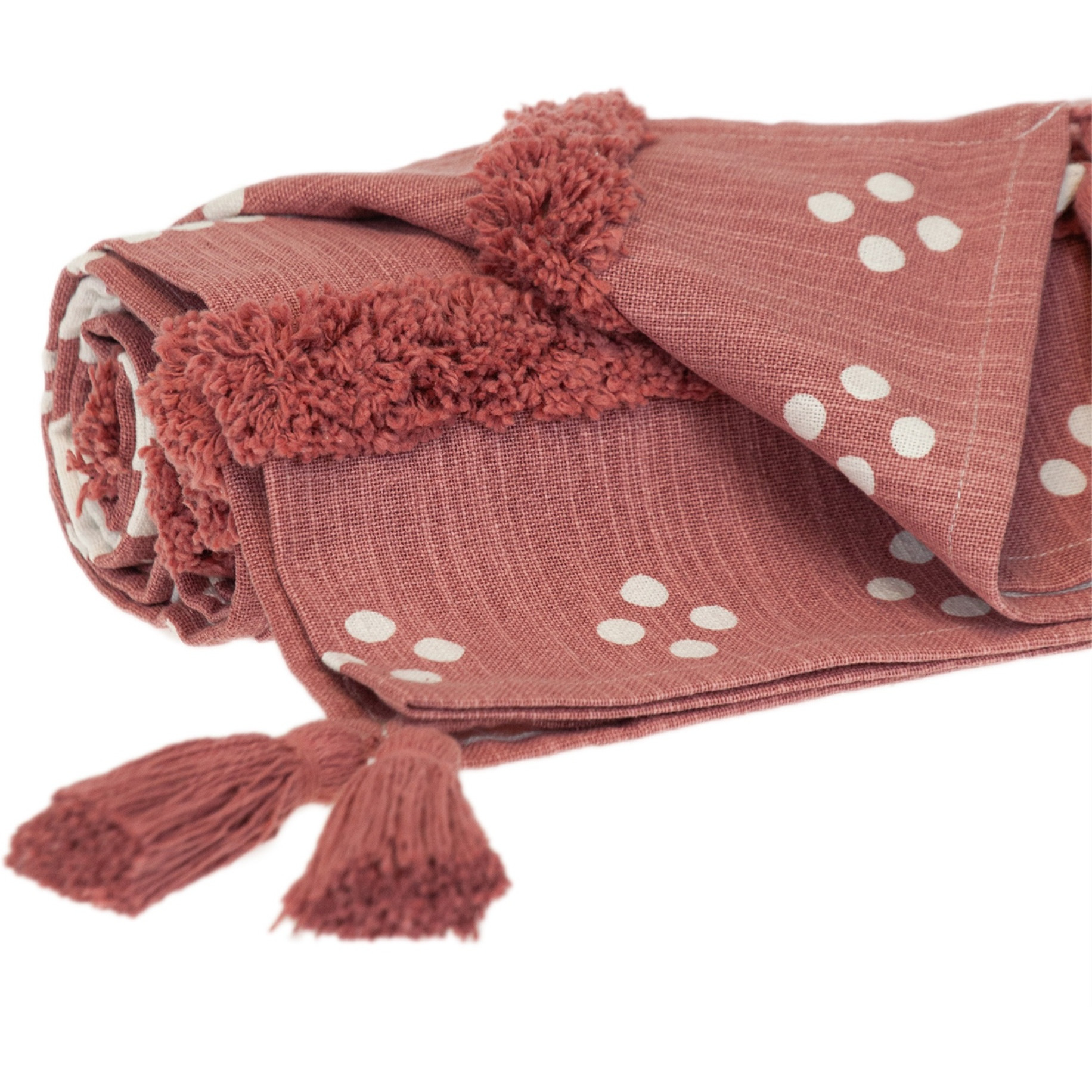 Parkland Collection Transitional Stripes and Dots Pink 50" x 60" Throw