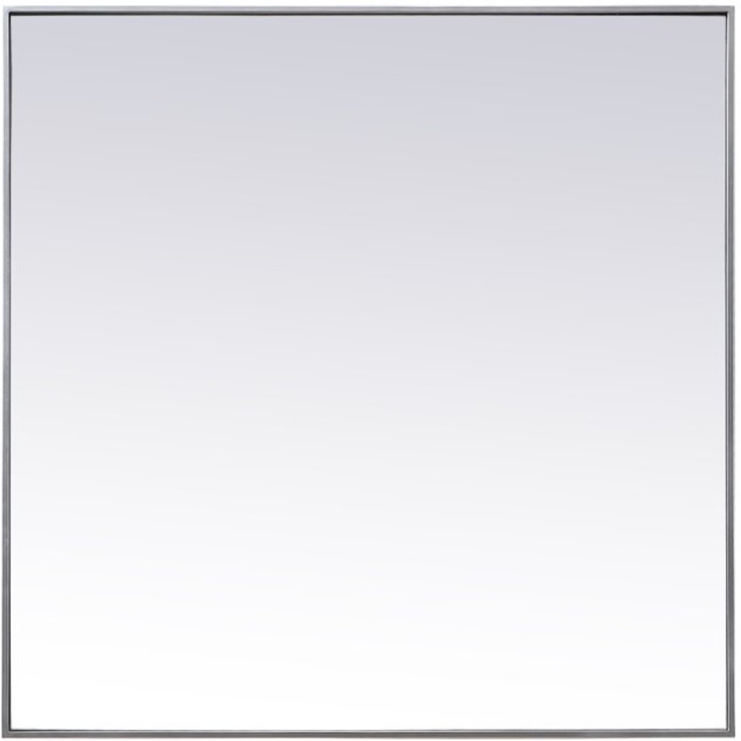 Metal Frame Square Mirror 42 inch in Silver