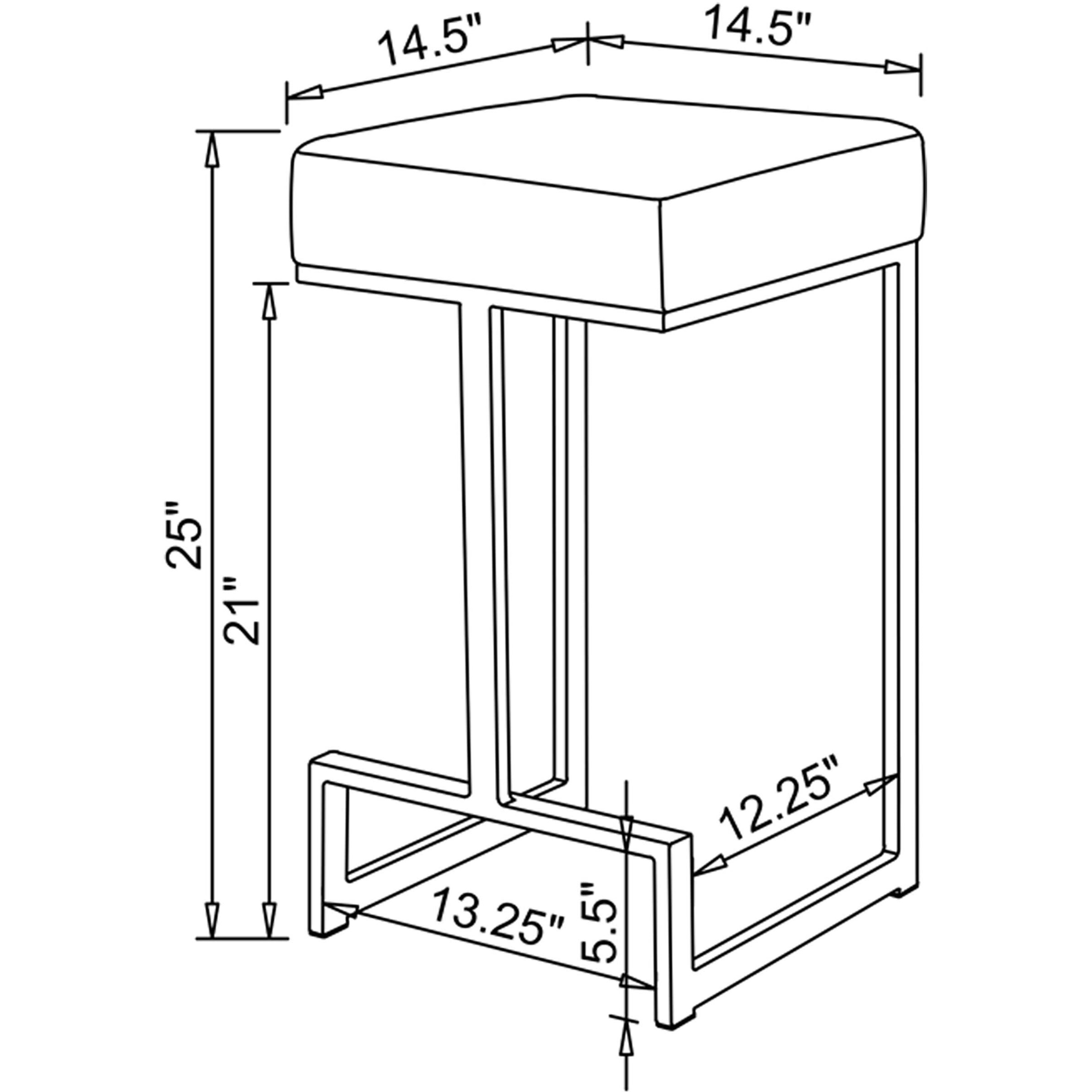Contemporary Chrome and Grey Counter-Height Stool
