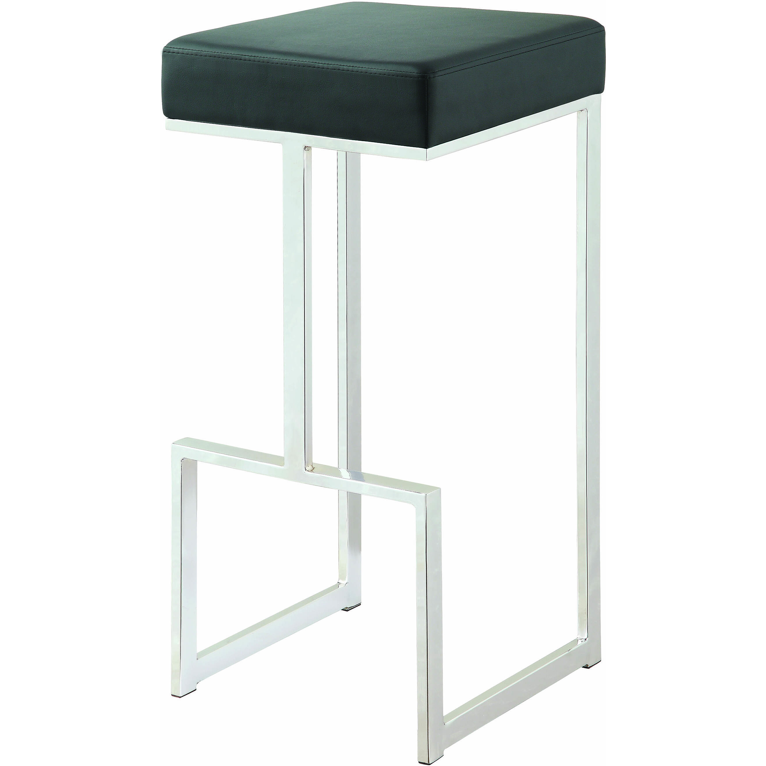 Contemporary Chrome and Black 29" Bar Stool