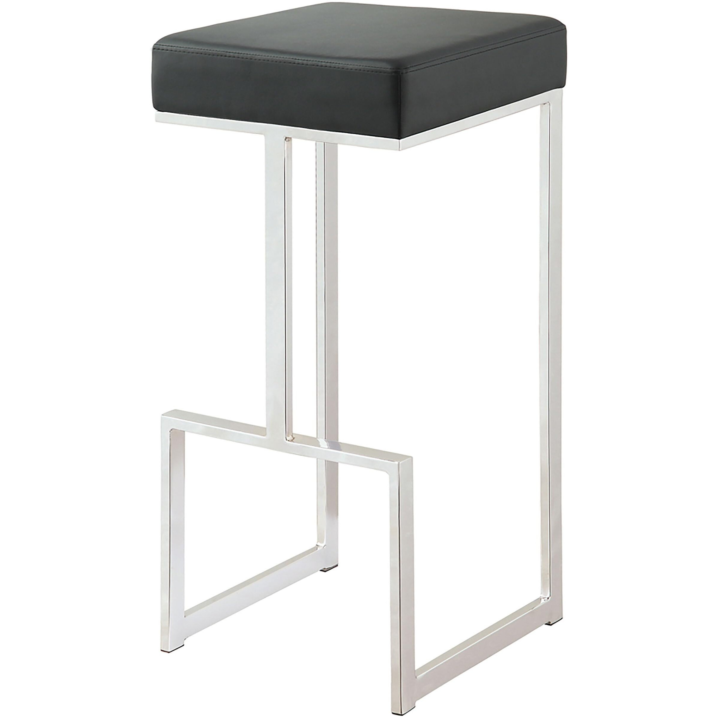 Contemporary Chrome and Black 29" Bar Stool