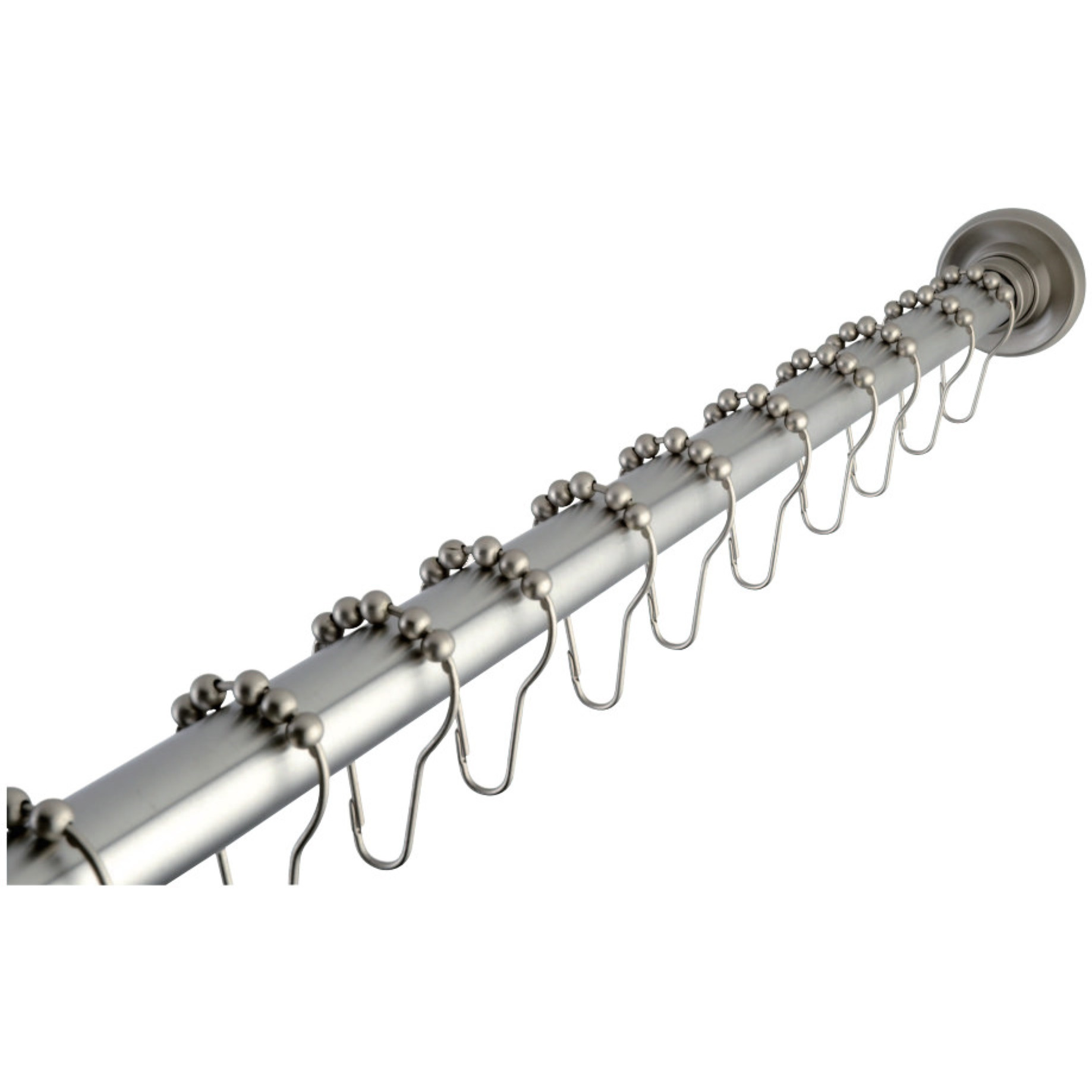 Kingston Brass KSR608 Americana 72" Adjustable Stainless Steel Shower Curtain Rod with Ring Combo, Brushed Nickel