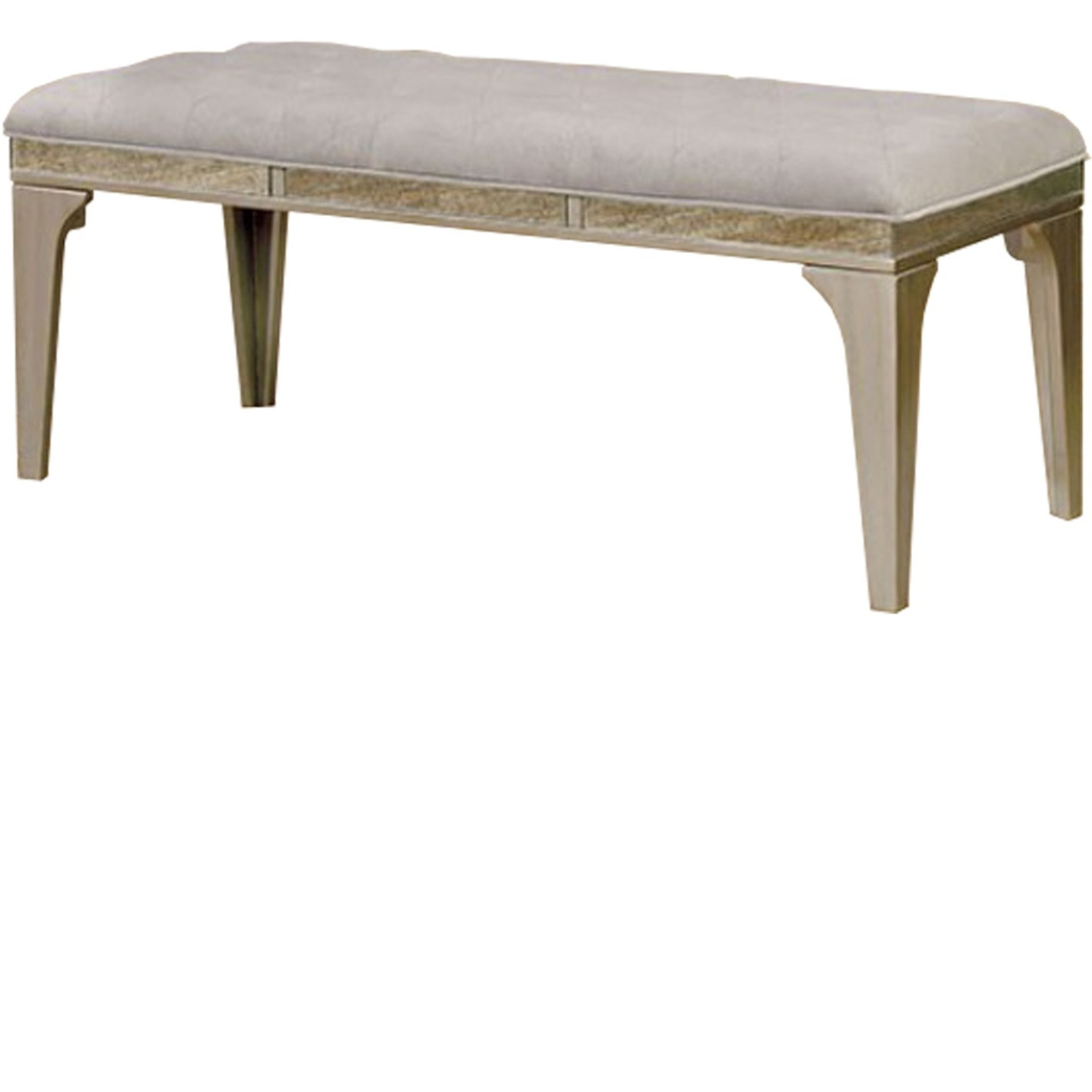 Wooden Bench With Comfy Cushioned Seat Gray