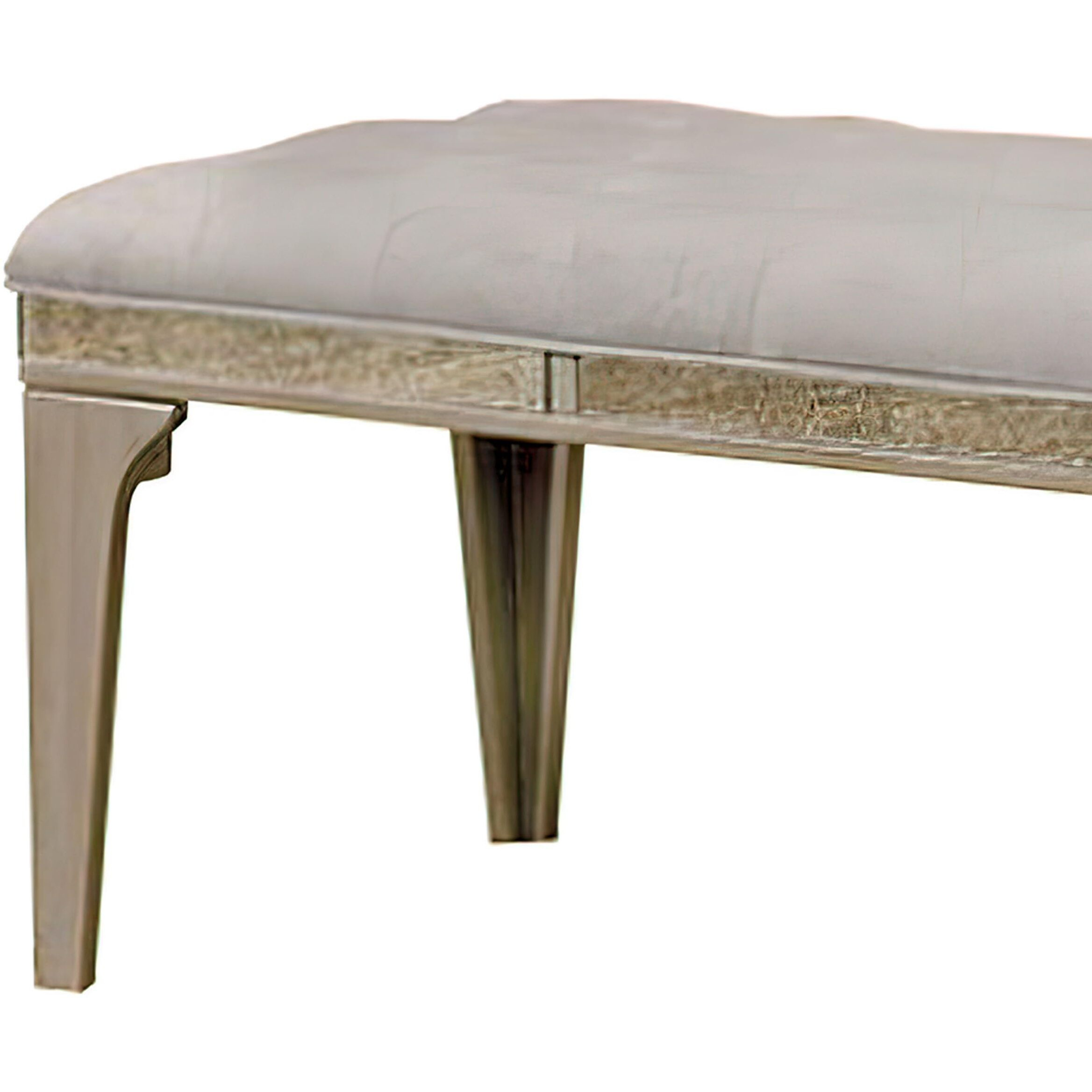 Wooden Bench With Comfy Cushioned Seat Gray