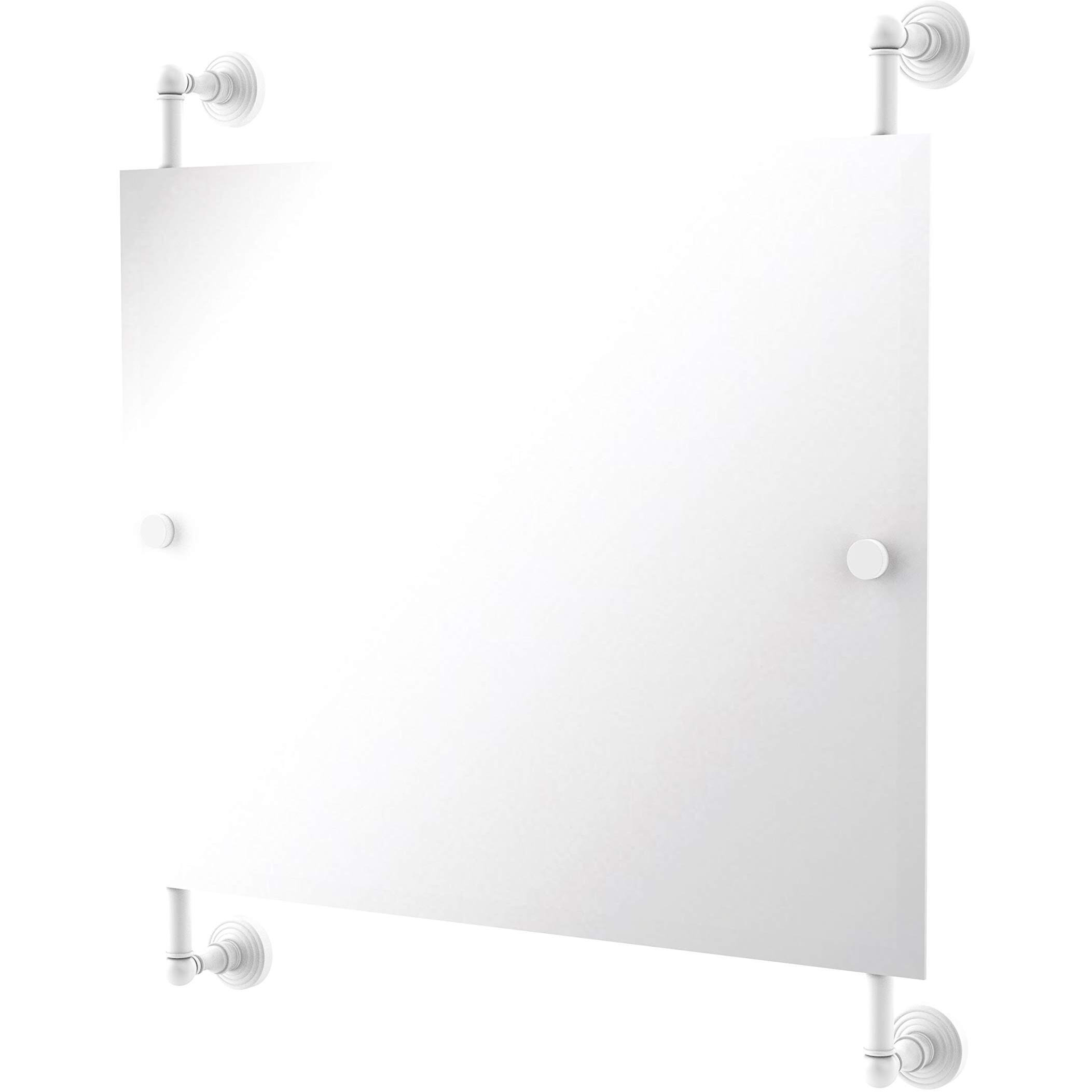 Waverly Place Landscape Rectangular Frameless Rail Mounted Mirror - WP-27-93-WHM