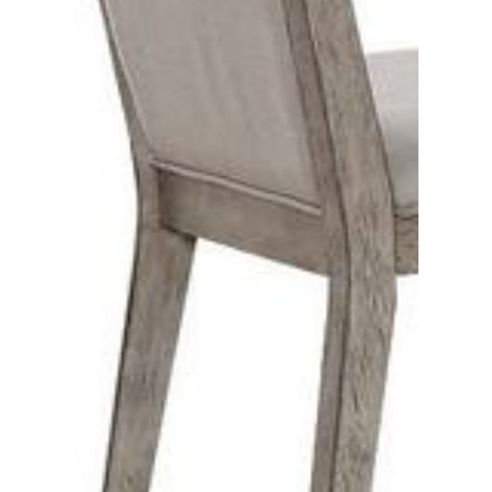 Transitional Style Wooden Side Chair with Fabric Upholstery, Set of 2, Gray Oak