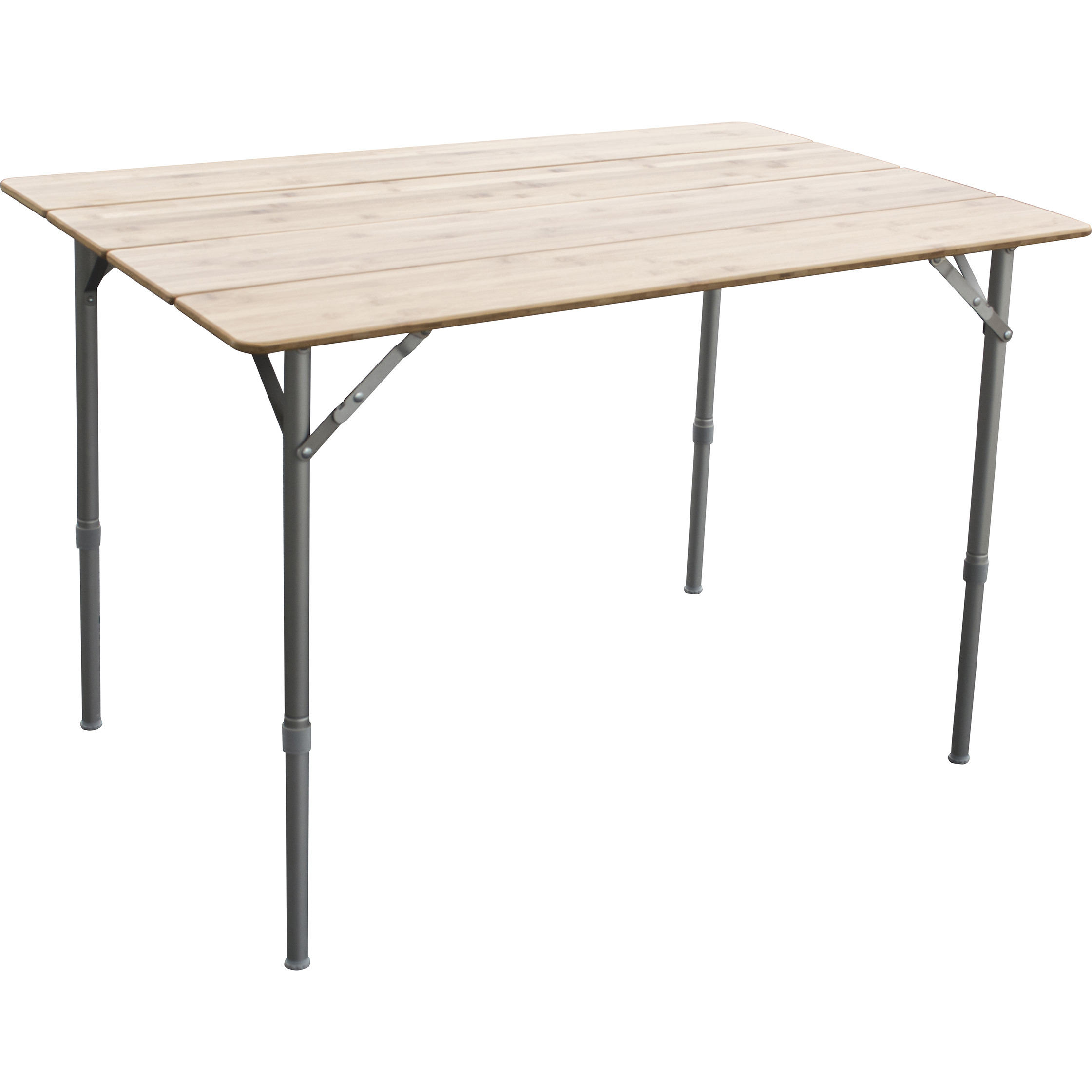 39.35 x 25.5 Inch Adjustable Height Folding Bamboo Table With Carry Bag