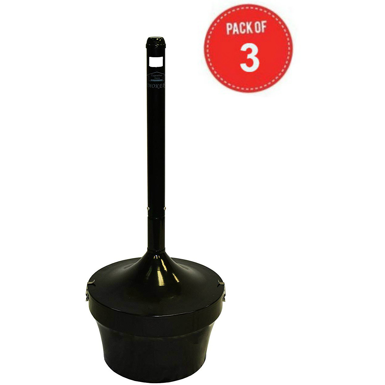 Witt Industries 4.5 Gallon Mirage Smoker Receptacle, Black, Set of 3