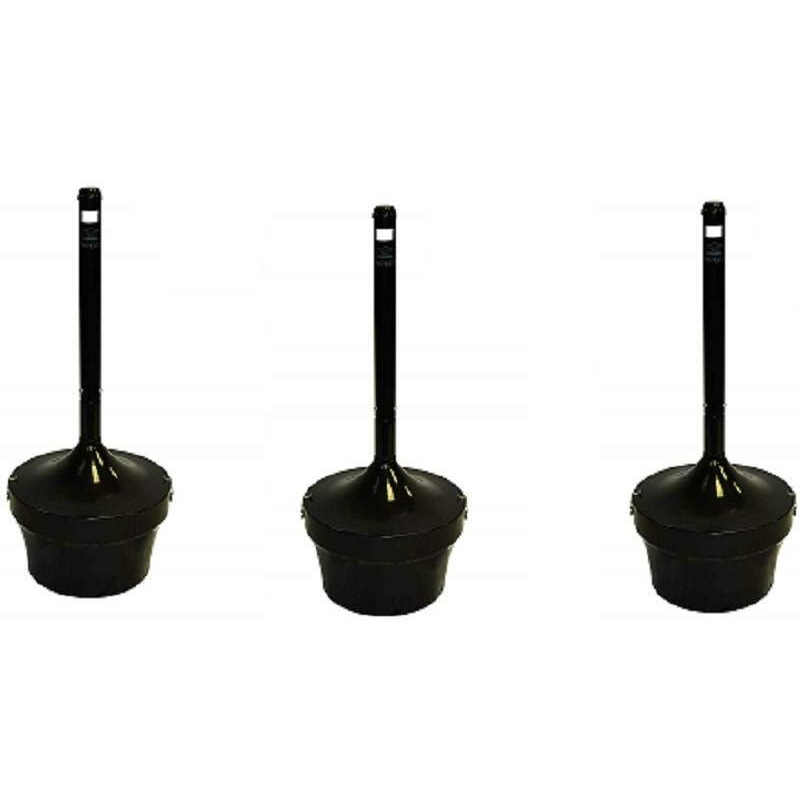Witt Industries 4.5 Gallon Mirage Smoker Receptacle, Black, Set of 3