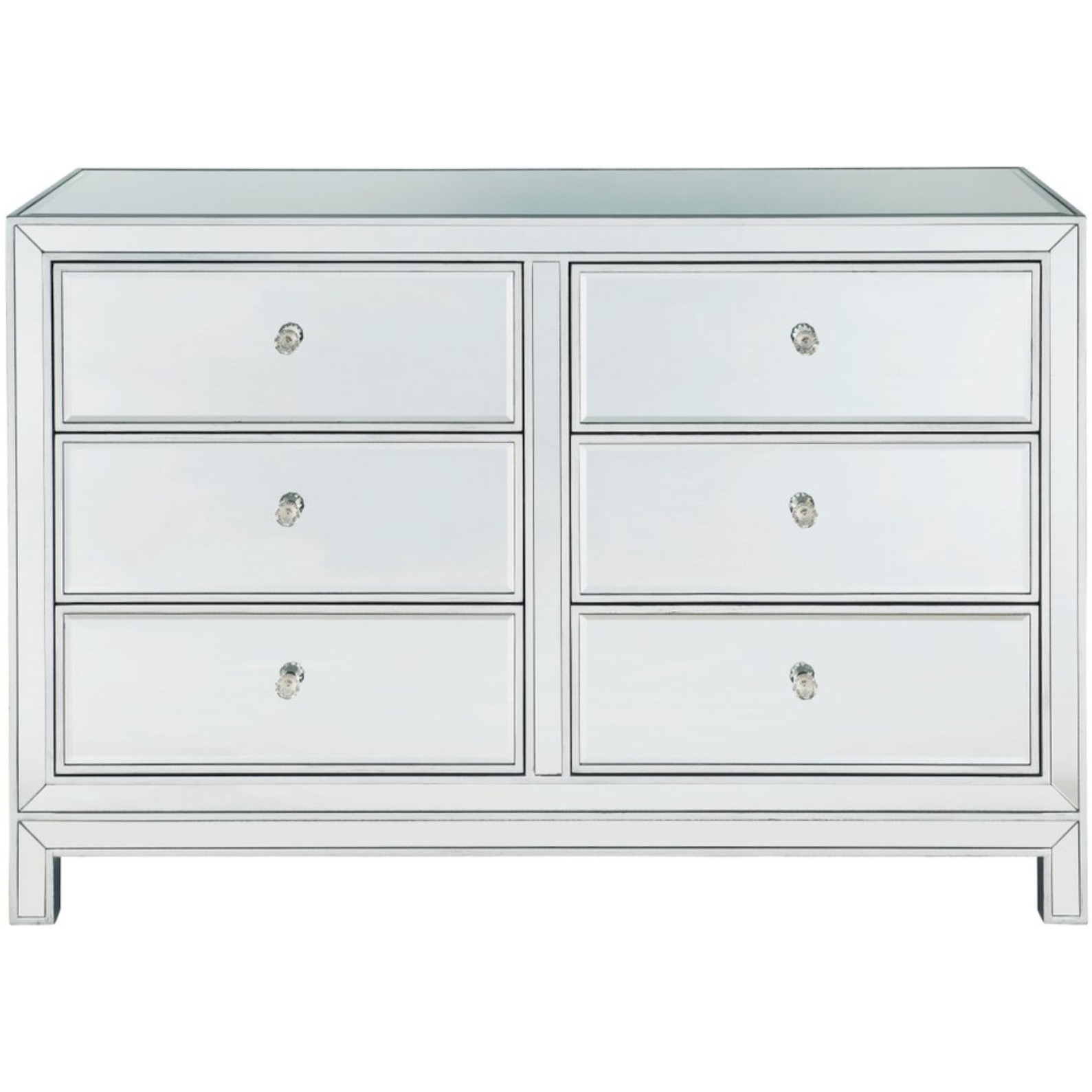 Dresser 6 drawers 48in. W x 18in. Din. x 32in. H in antique silver paint