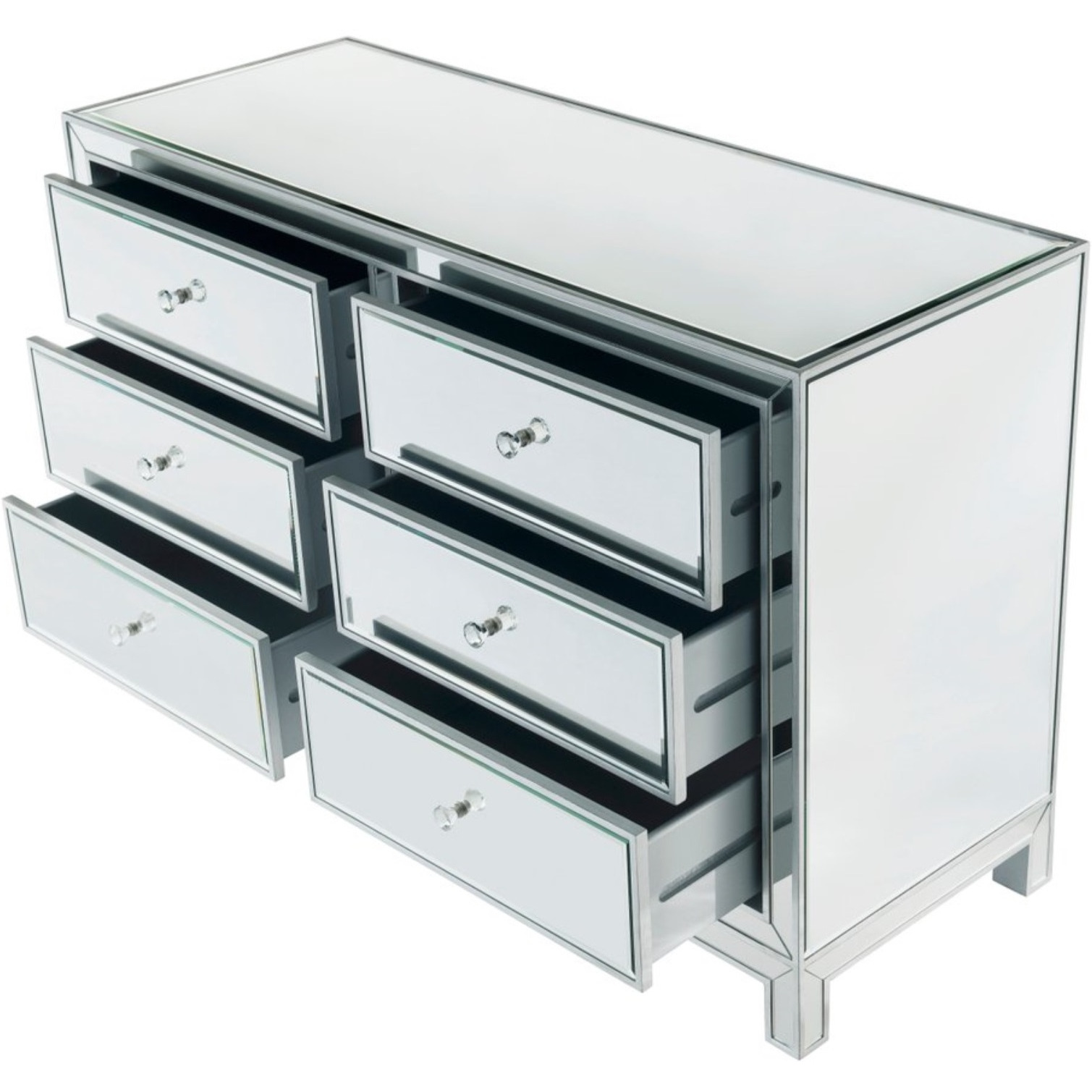 Dresser 6 drawers 48in. W x 18in. Din. x 32in. H in antique silver paint