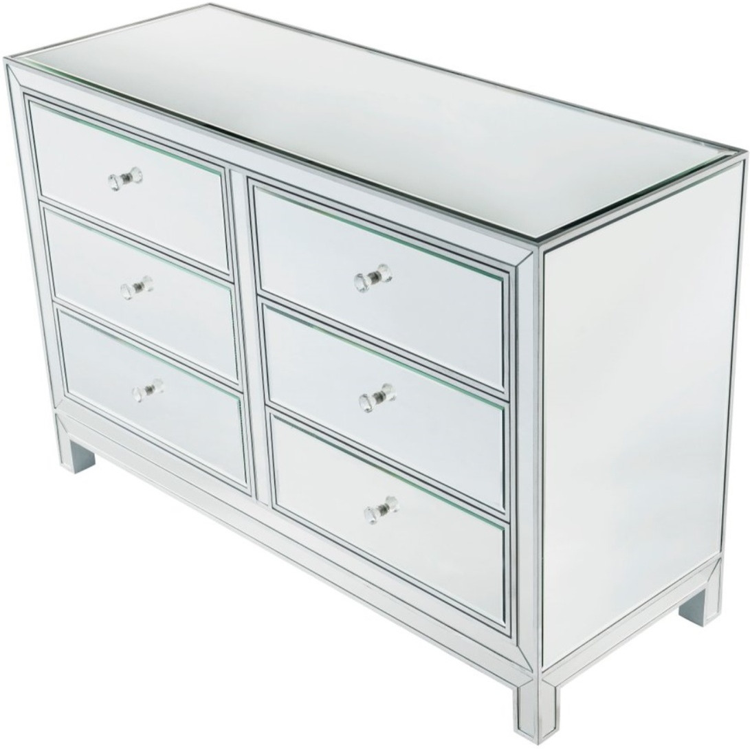 Dresser 6 drawers 48in. W x 18in. Din. x 32in. H in antique silver paint