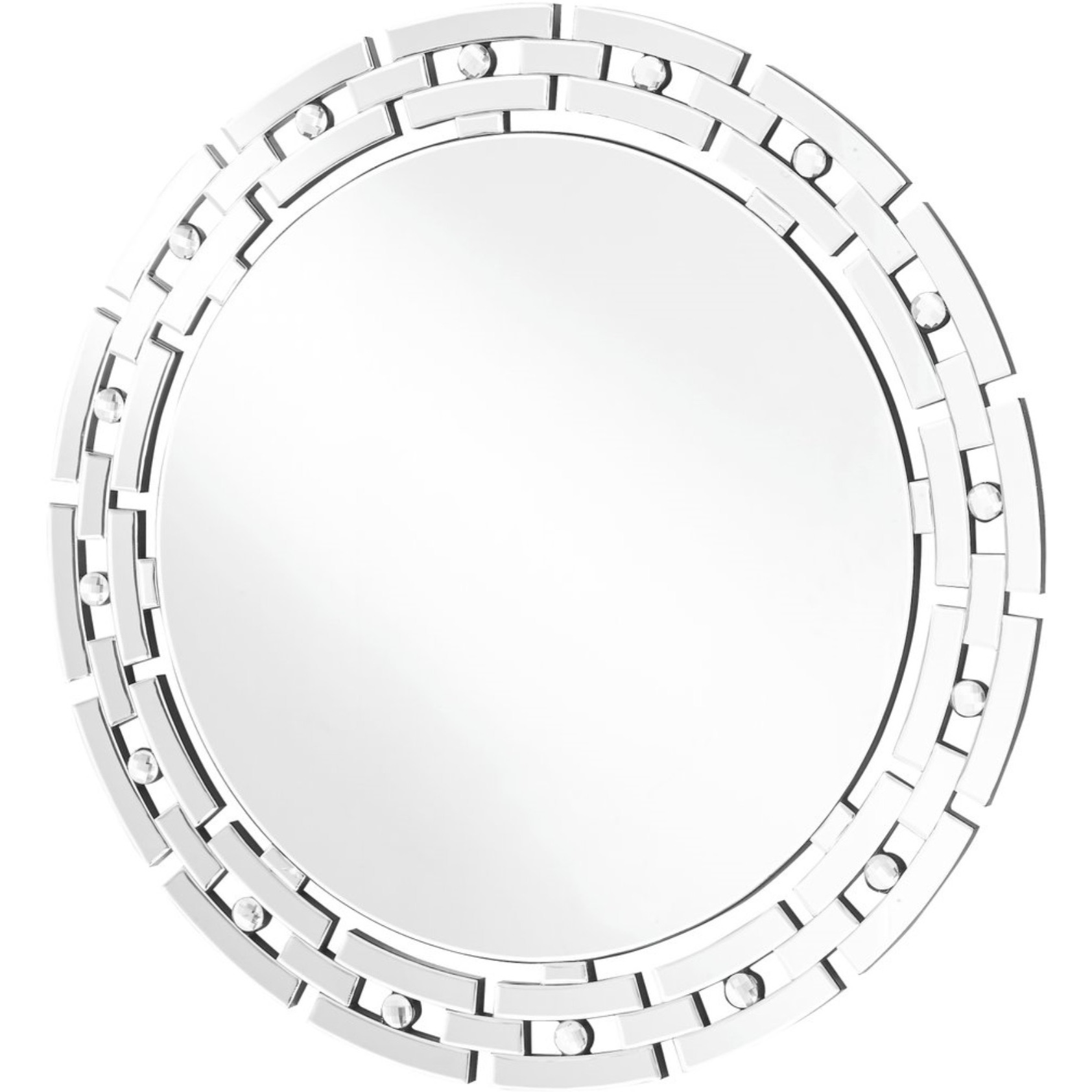 Sparkle 36 in. Contemporary Round Mirror in Clear