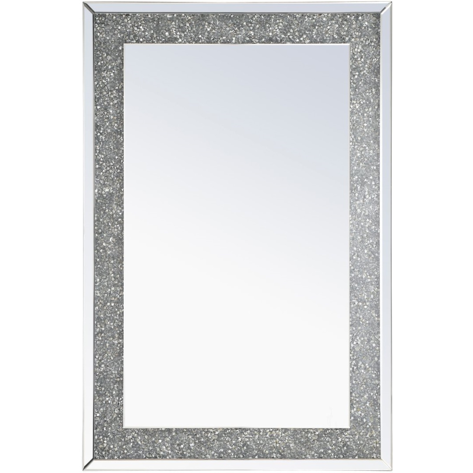 31.5 Inch Rectangle Crystal Mirror In Clear Finish