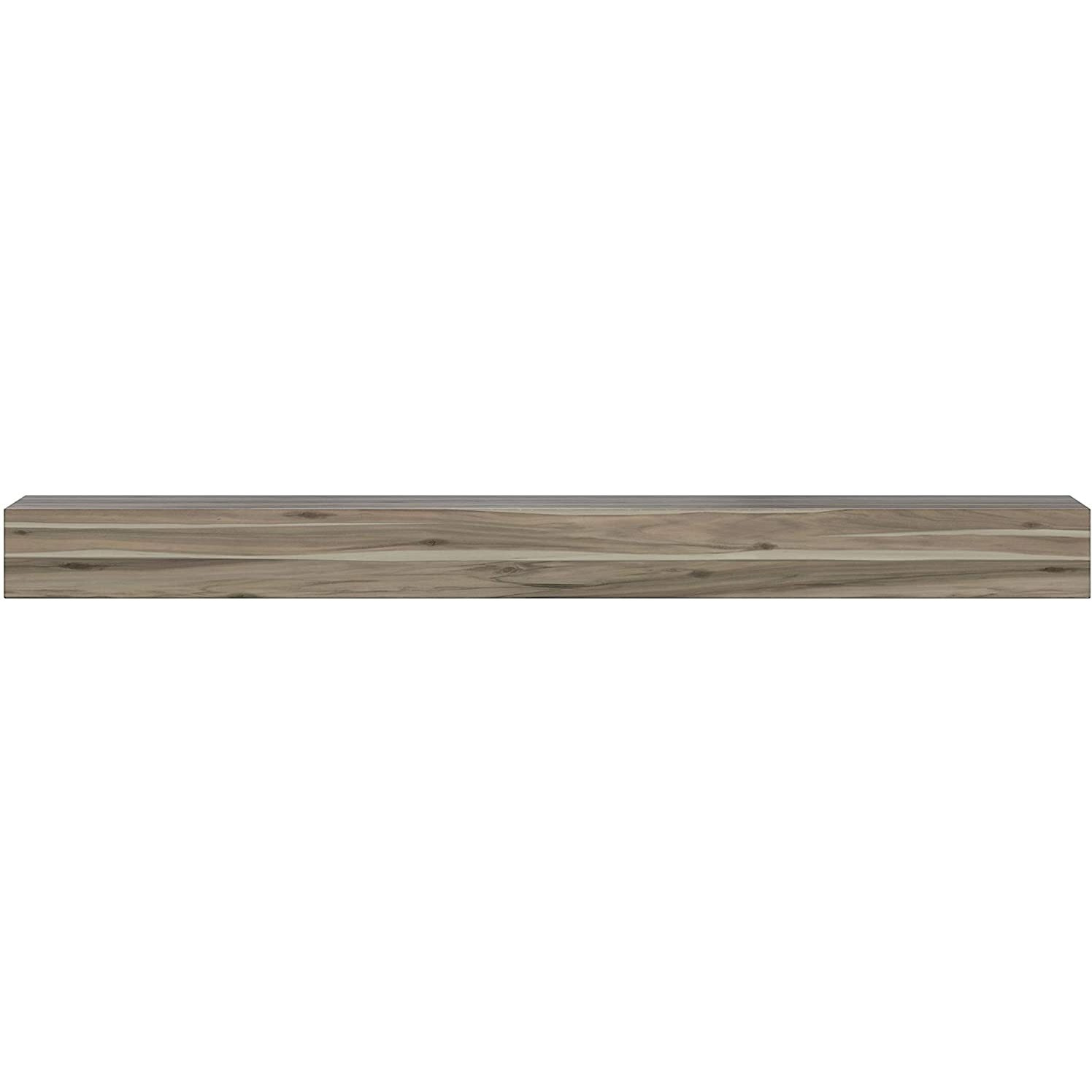 Acacia 48" Shelf or Mantel Shelf with Weathered Gray Finish and Natural Distressing