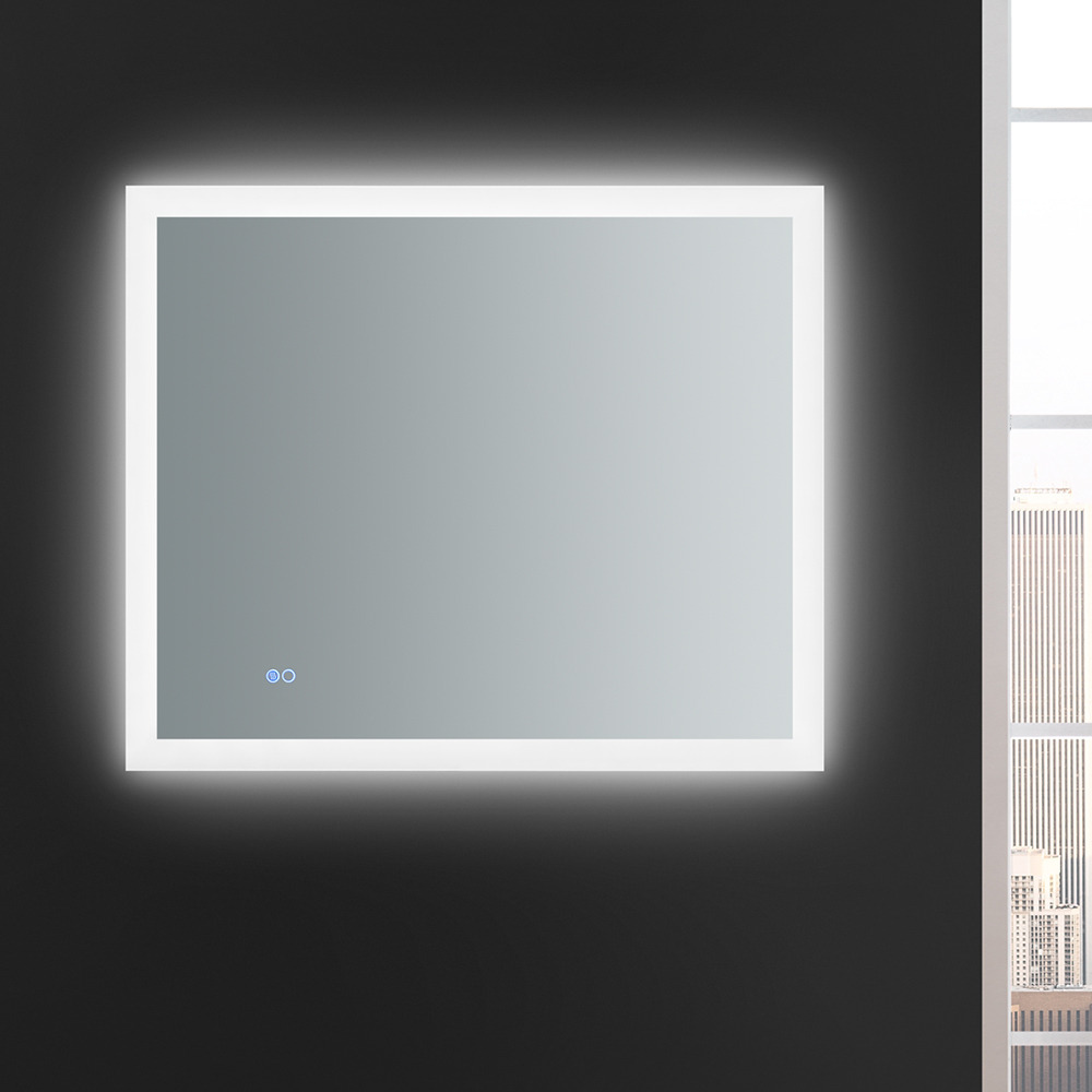Fresca Angelo 36" Wide x 30" Tall Bathroom Mirror w/ Halo Style LED Lighting and Defogger