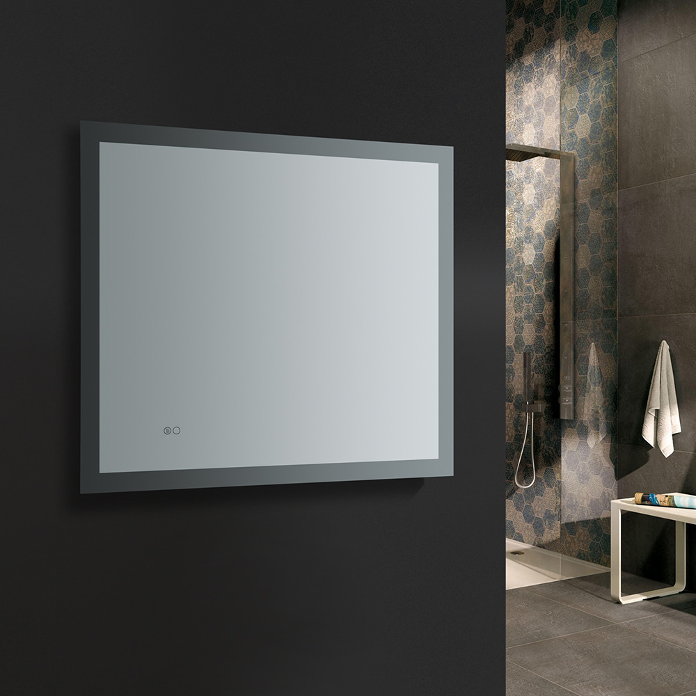 Fresca Angelo 36" Wide x 30" Tall Bathroom Mirror w/ Halo Style LED Lighting and Defogger