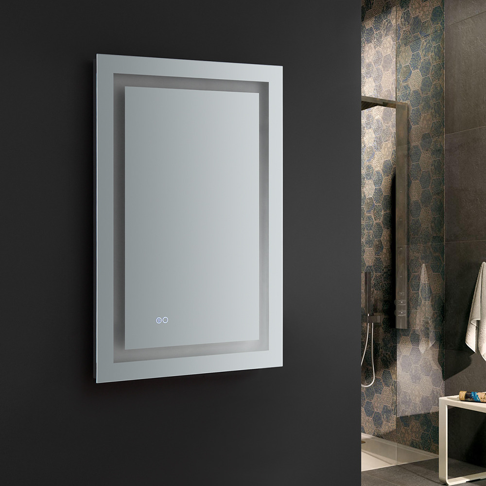 Fresca Santo 24" Wide x 36" Tall Bathroom Mirror w/ LED Lighting and Defogger