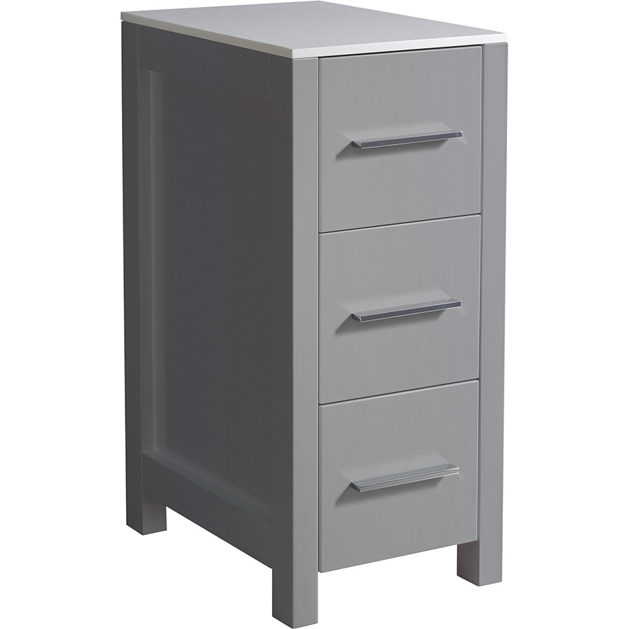 Fresca Torino 12" Gray Bathroom Linen Side Cabinet